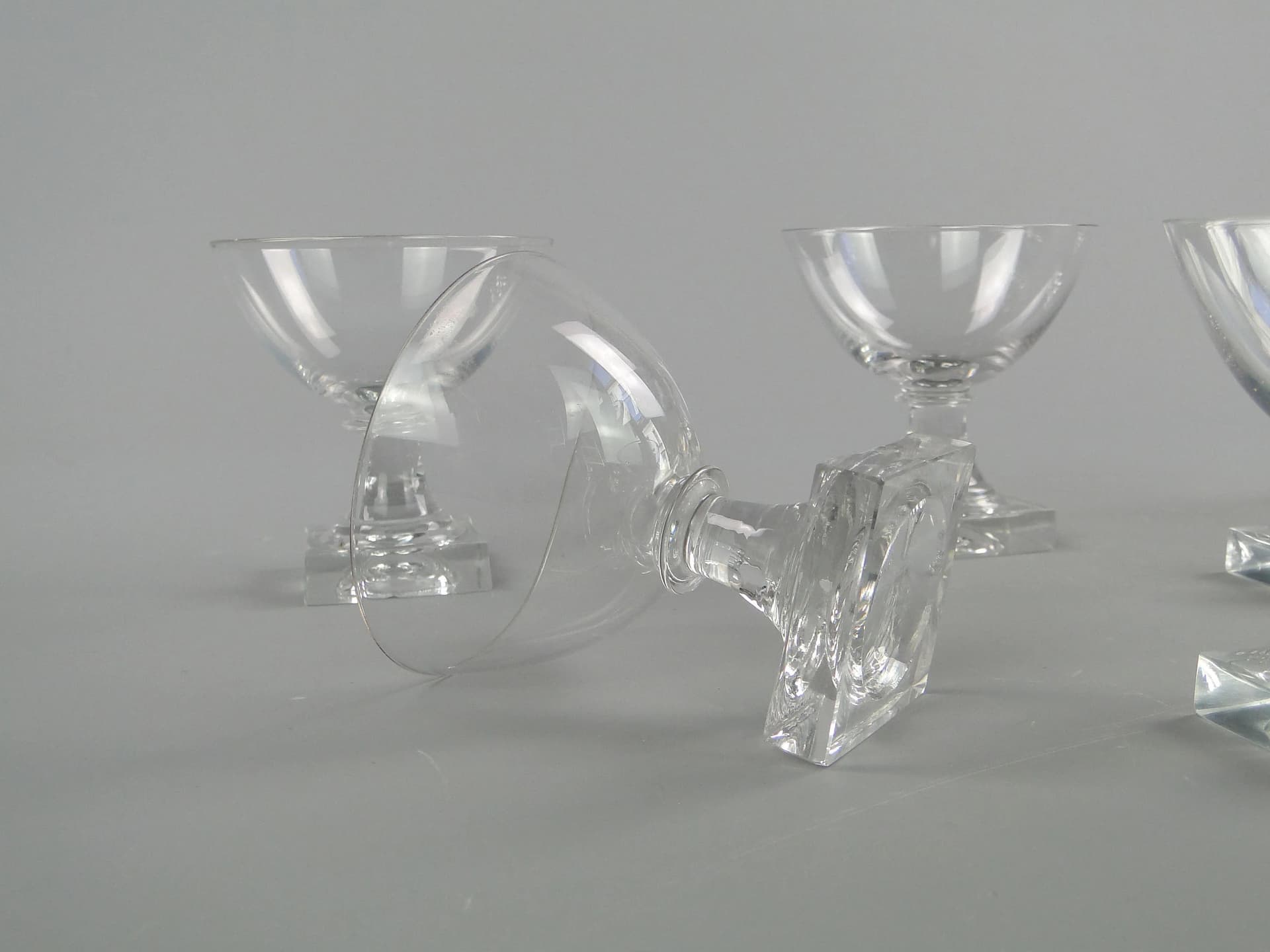 Set of liqueur glasses, transparent crystal, Sweden, 1960s - 36129