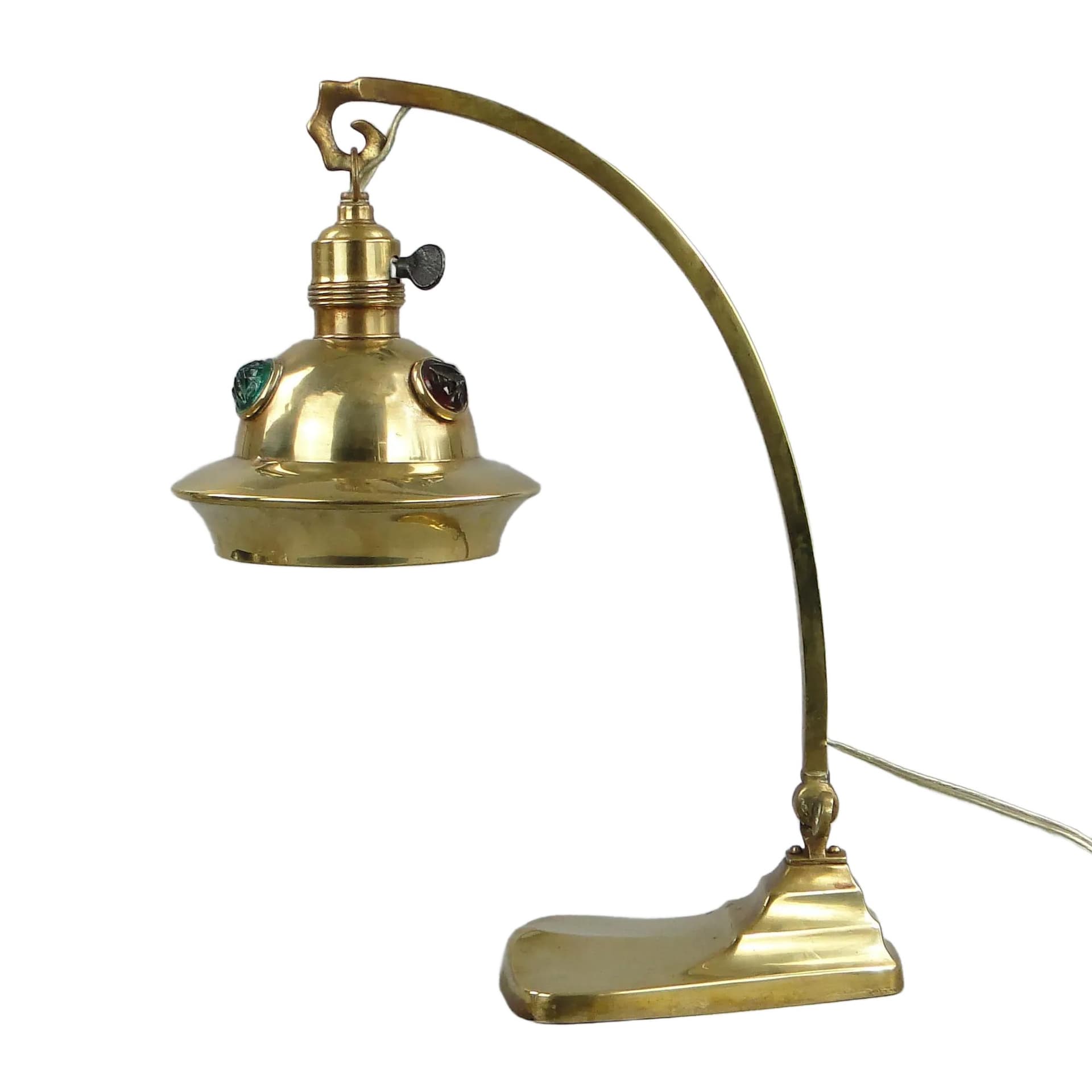 Desk Lamp Art Nouveau, golden, brass, Sweden, early 20th c.