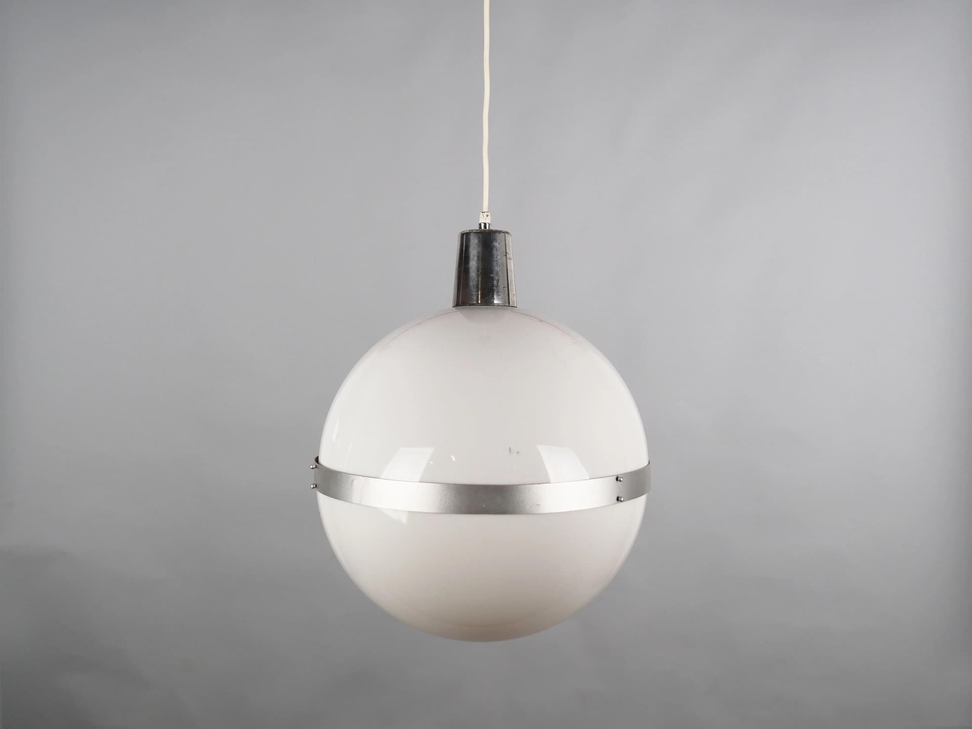 Pendant Lamp Space Age, white plastic, Italy, 1970s - 36223