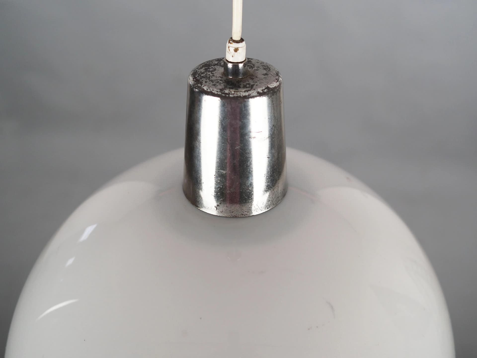 Pendant Lamp Space Age, white plastic, Italy, 1970s - 36224