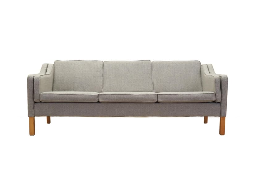 Sofa trzyosobowa, szary, buk, Dania, lata 70.