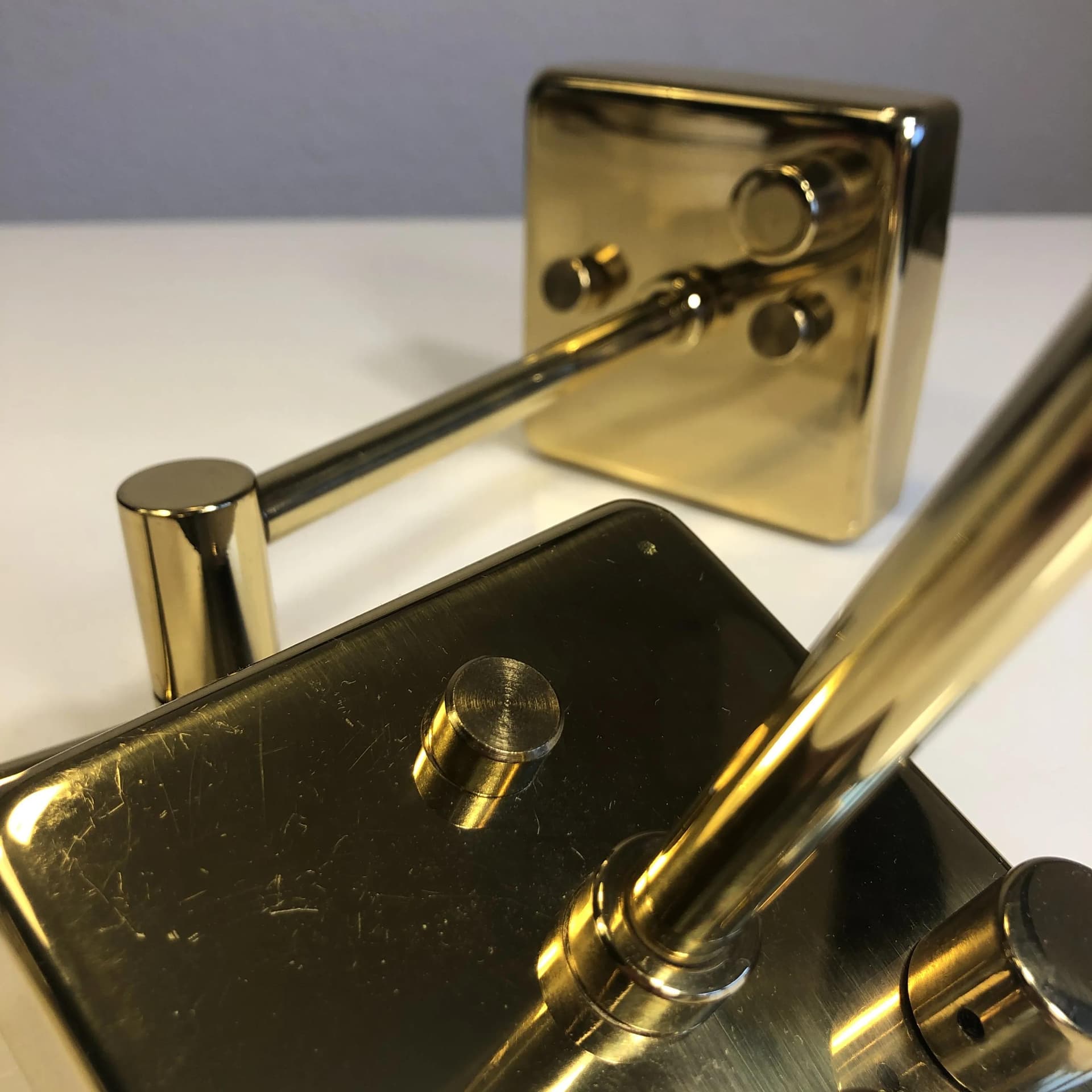 Mosiężne kinkiety modernistyczne, Holtkötter, Niemcy, lata 80. - 36276