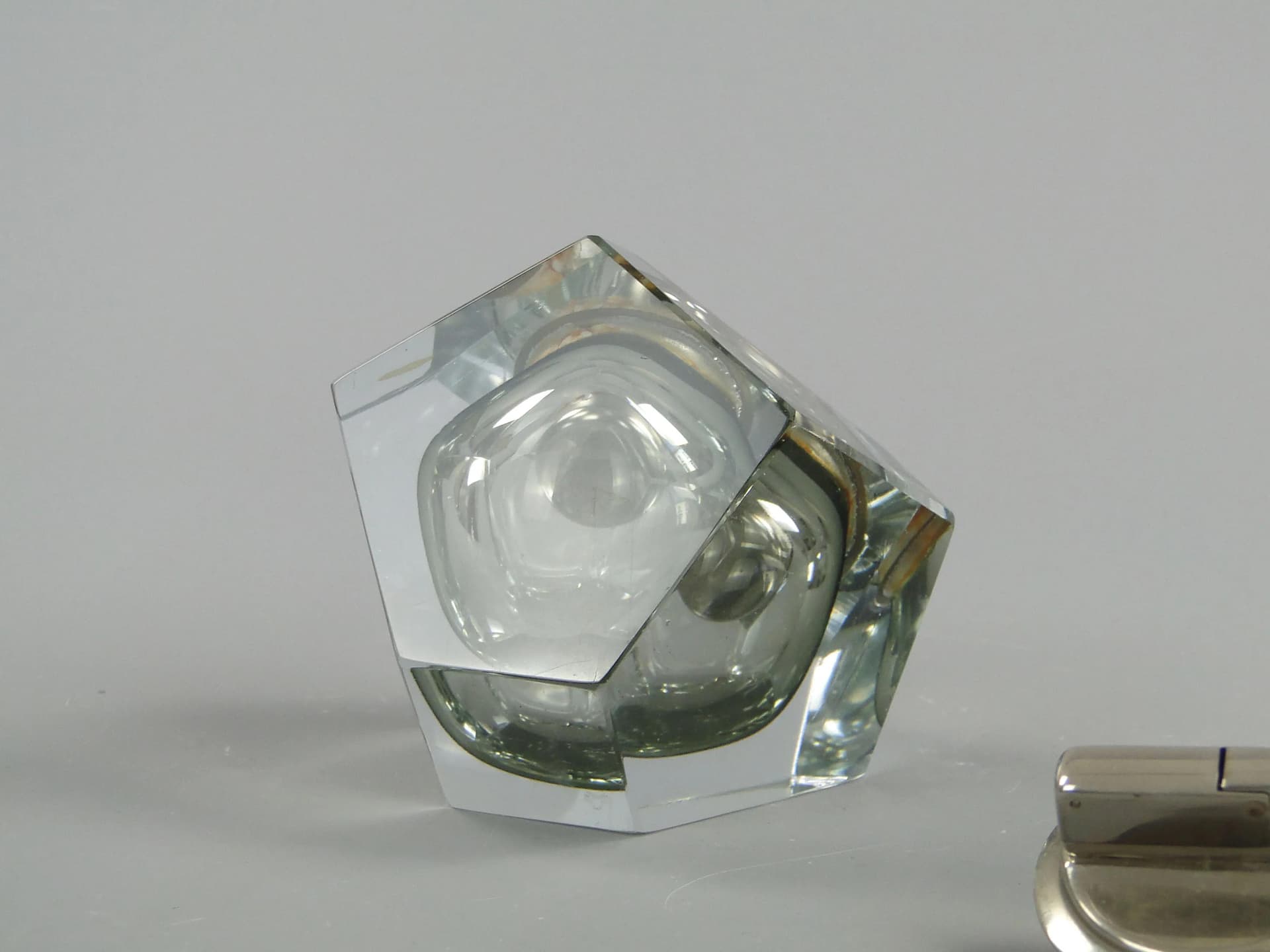 Table lighter, transparent crystal, Germany, 1950s - 36109