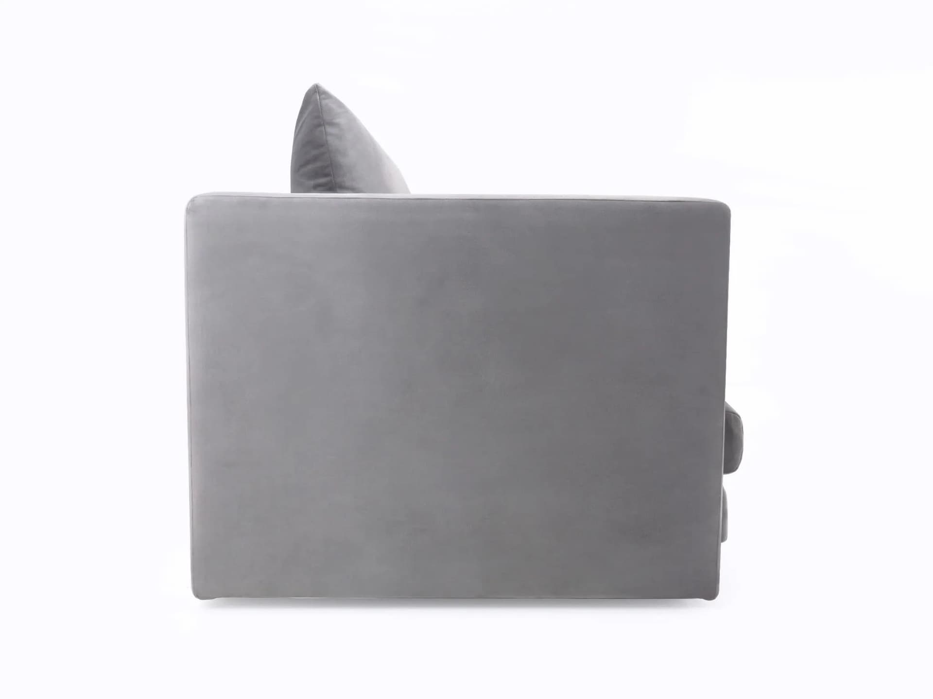 Sofa Malmo, szary velvet, drewno, Polska, lata 90. - 36163