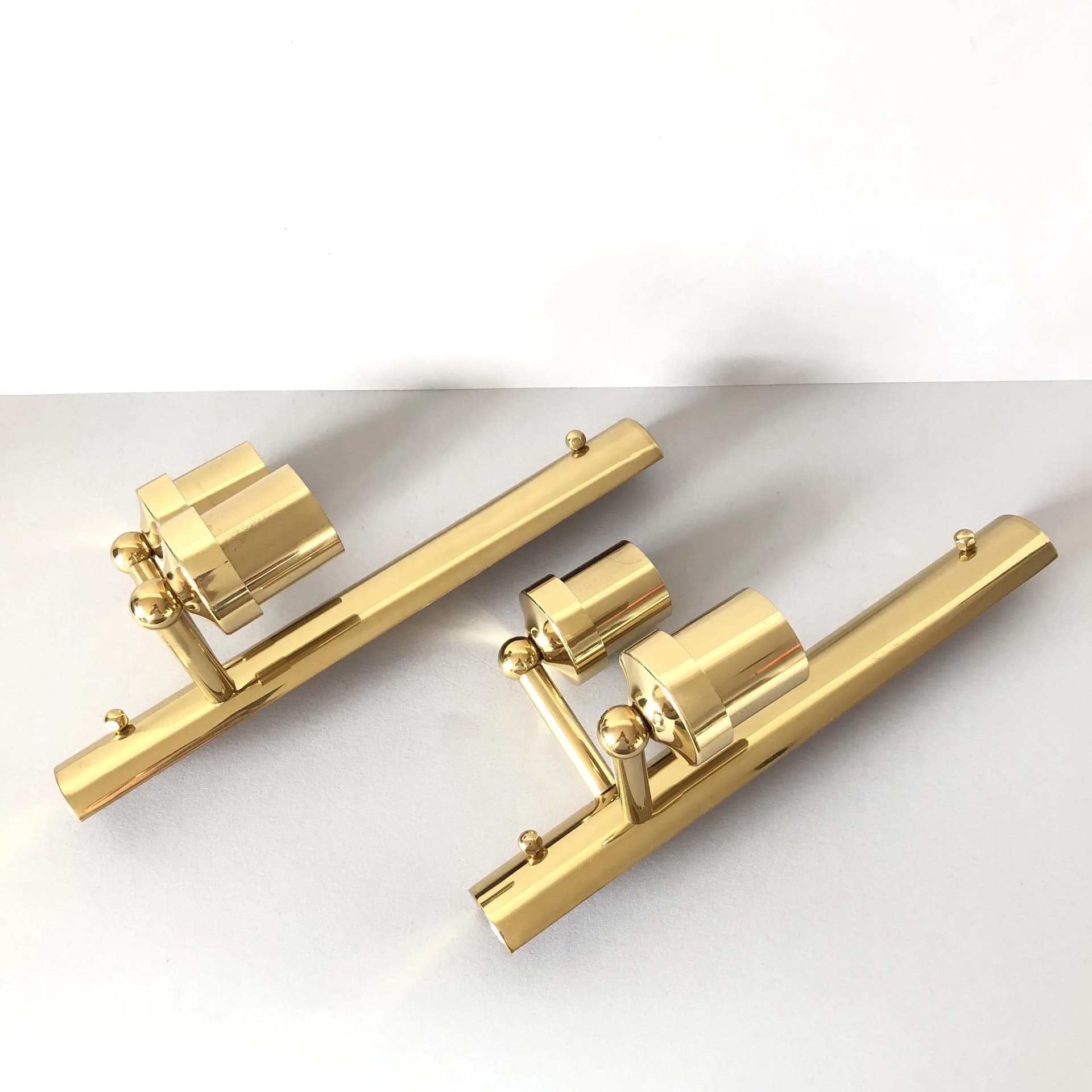 Para kinkietów, złocony mosiądz, Leitner Leuchten, Niemcy, lata 70. - 36251