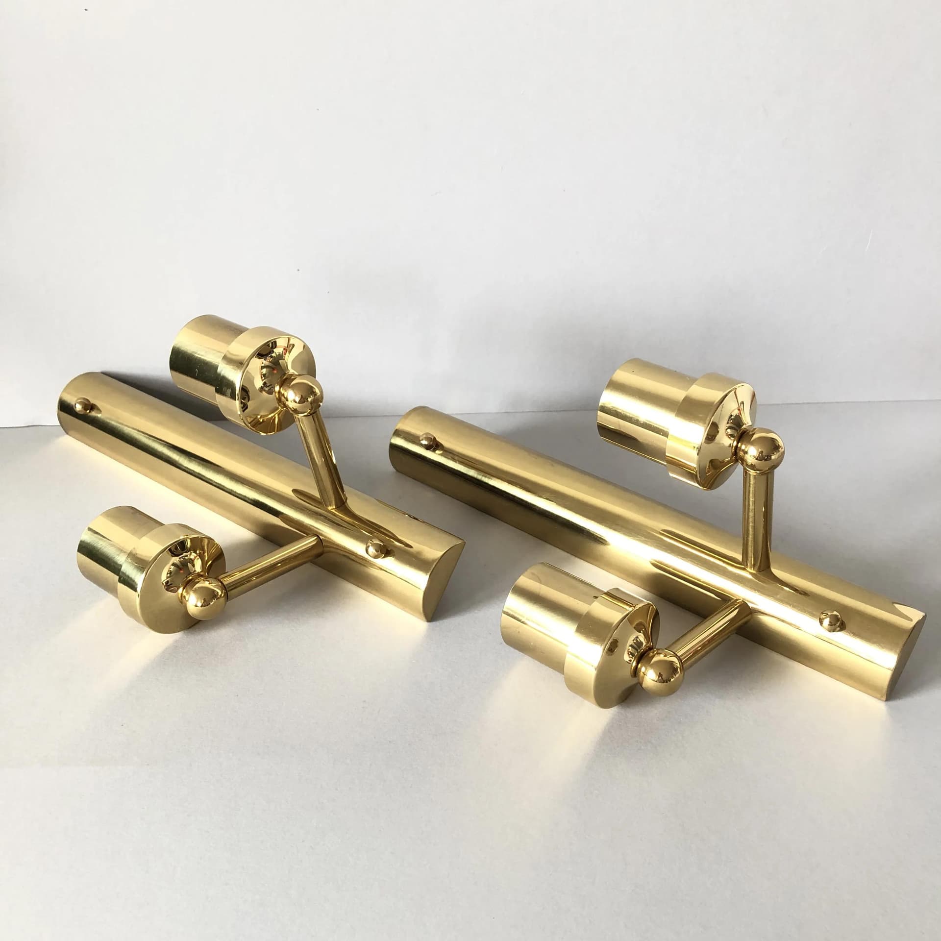 Para kinkietów, złocony mosiądz, Leitner Leuchten, Niemcy, lata 70. - 36249