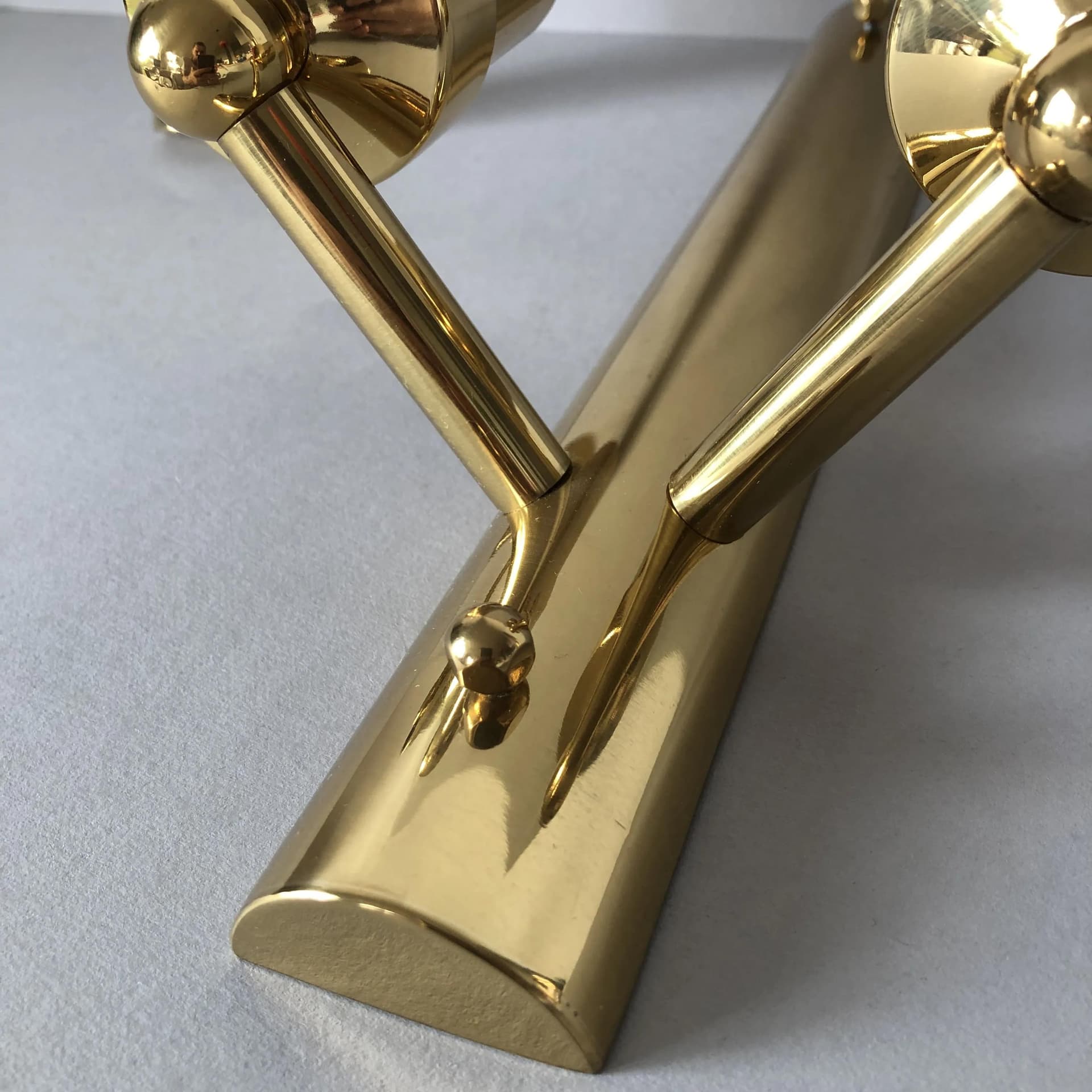 Para kinkietów, złocony mosiądz, Leitner Leuchten, Niemcy, lata 70. - 36255