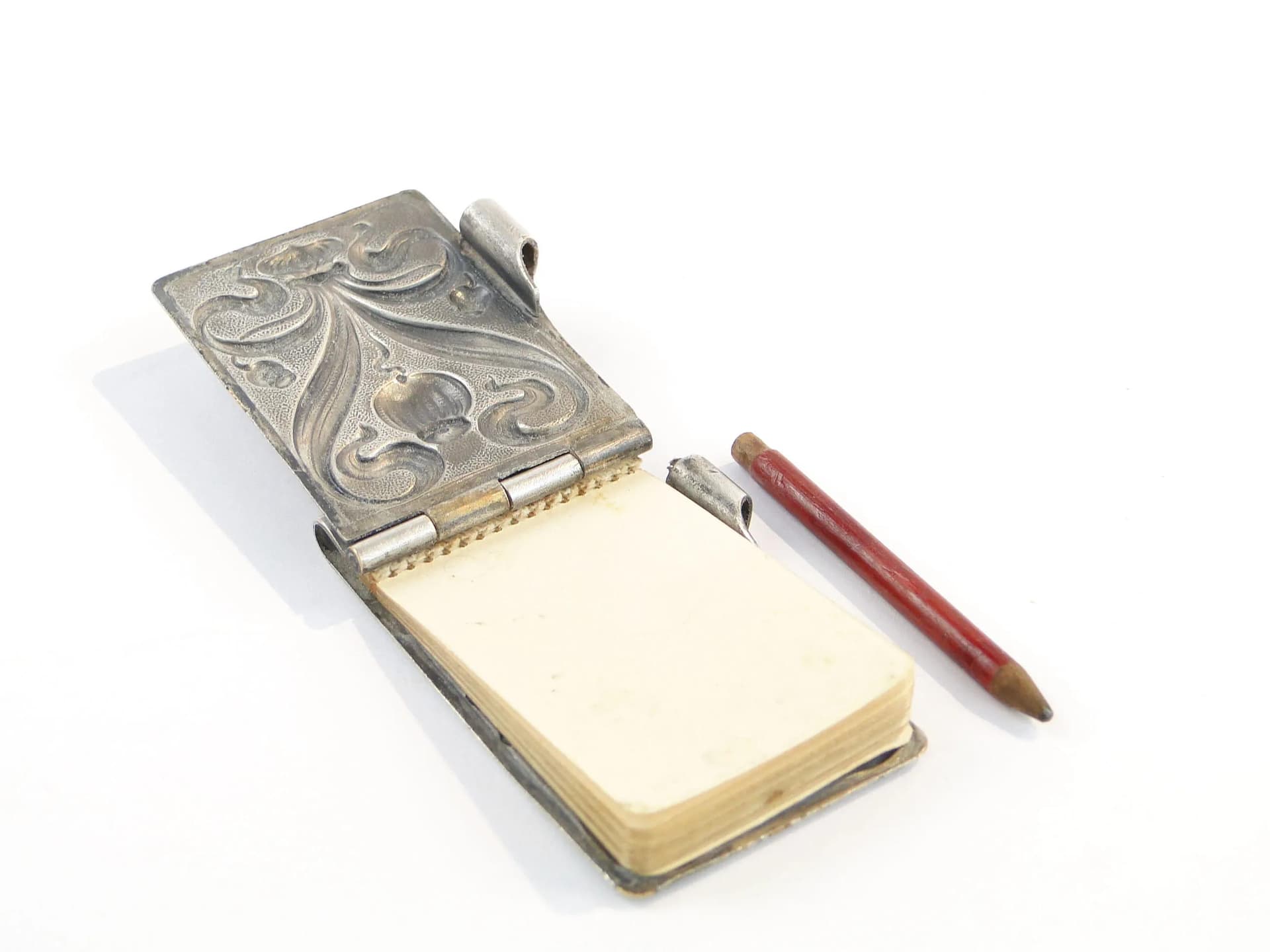 Silvery Art Nouveau Dance Card with Poppy Motifs, Poland, 1900s - 36336