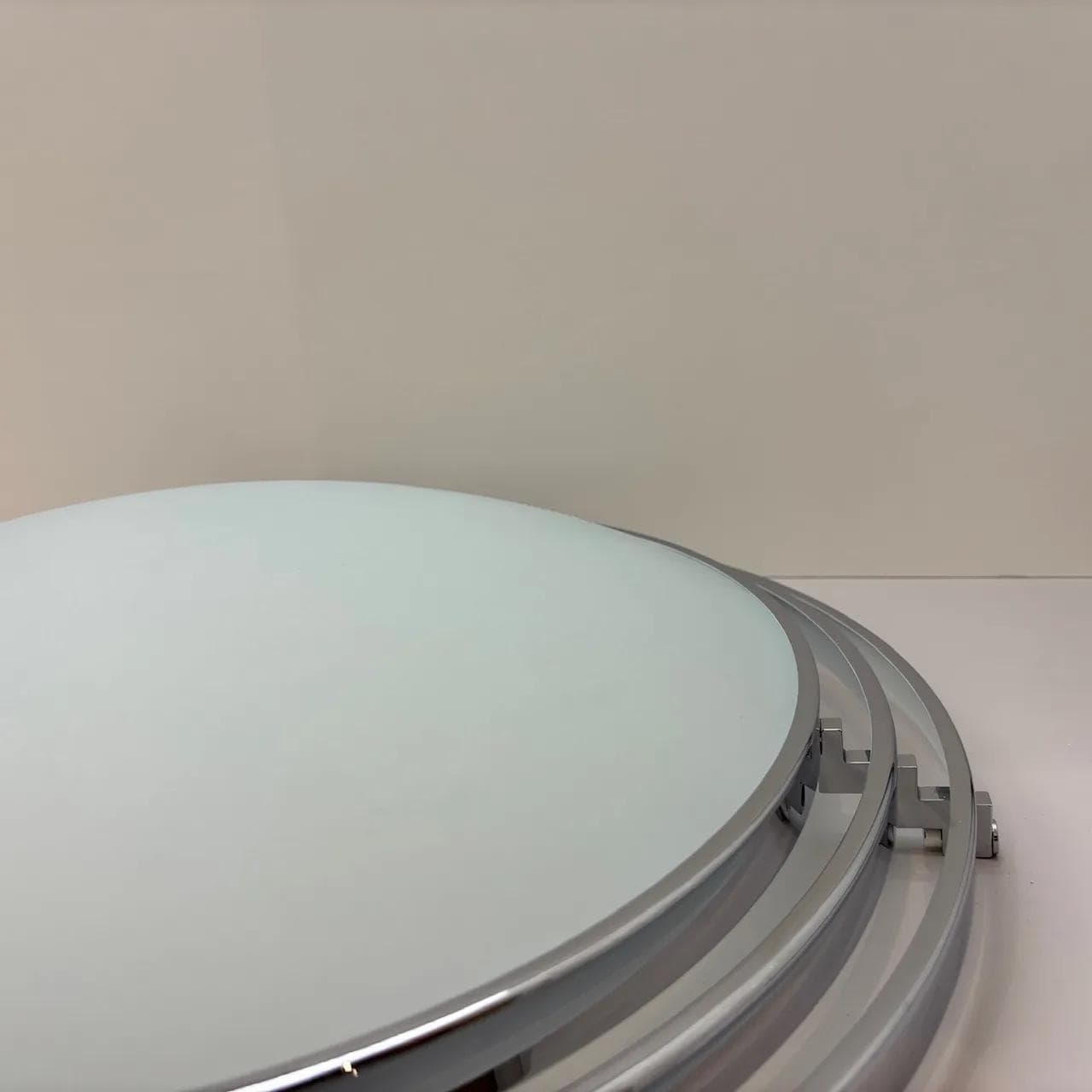 White Chrome Glass Ceiling Lamp, Estiluz, Spain, 1990s - 36240