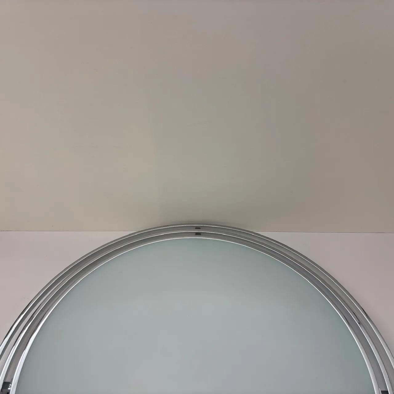 White Chrome Glass Ceiling Lamp, Estiluz, Spain, 1990s - 36239