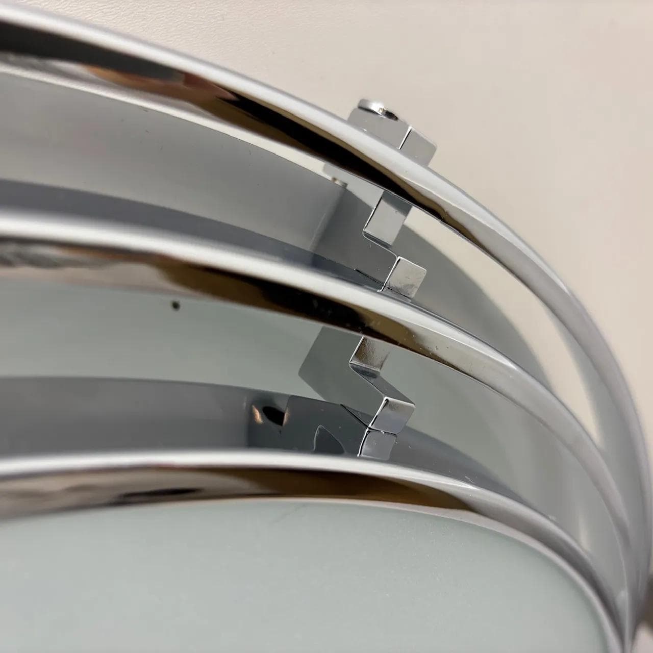 White Chrome Glass Ceiling Lamp, Estiluz, Spain, 1990s - 36245