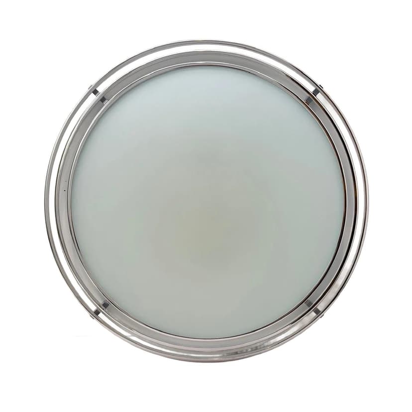 White Chrome Glass Ceiling Lamp, Estiluz, Spain, 1990s