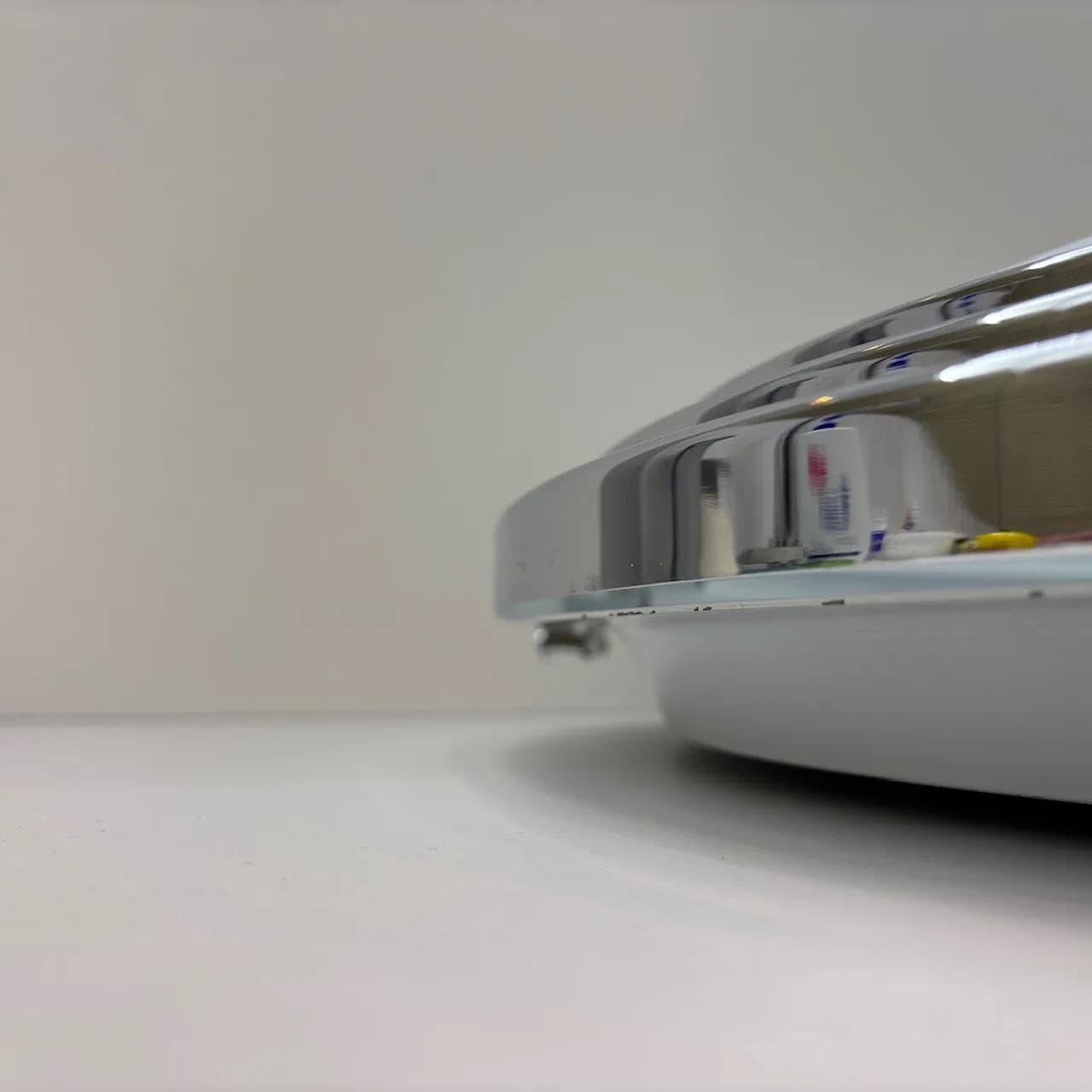 White Chrome Glass Ceiling Lamp, Estiluz, Spain, 1990s - 36238