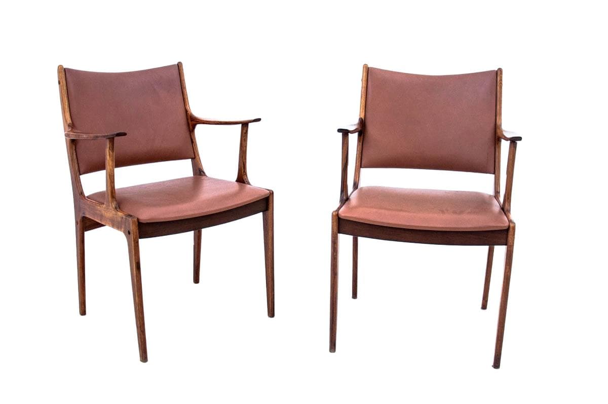 Brown Set of Armchairs, Mid-century Modern, Denmark, 1960s