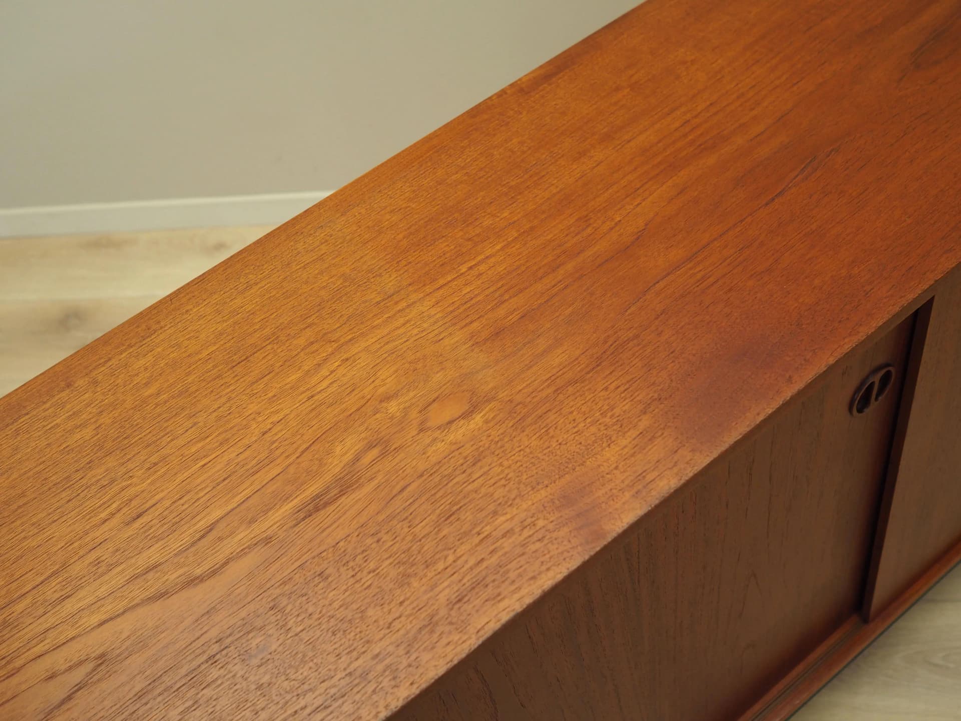 Sideboard, orange teak, Denmark, 1970s - 36402