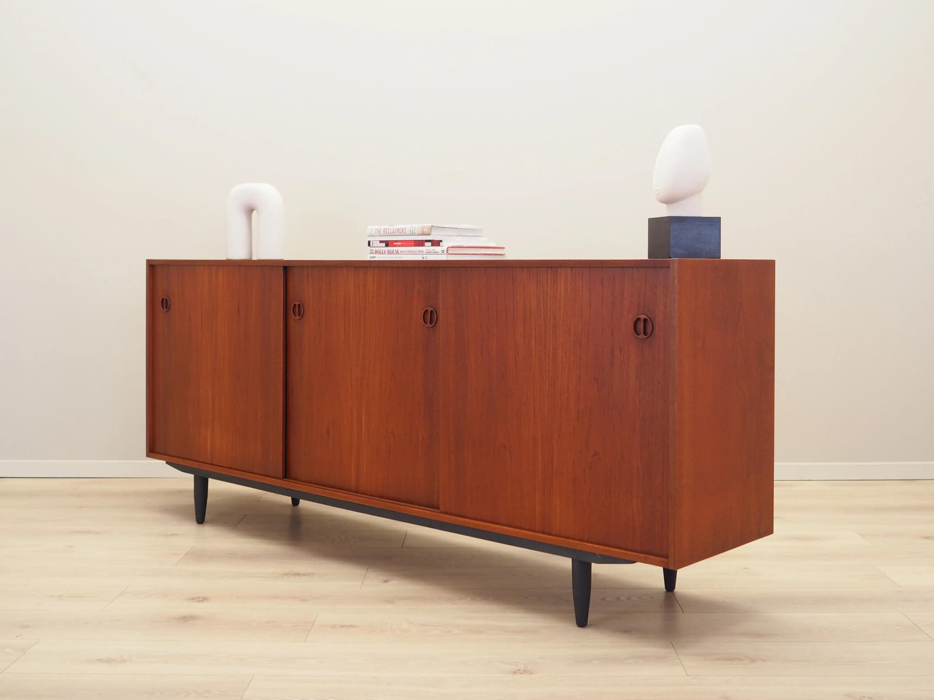 Sideboard, orange teak, Denmark, 1970s - 36396