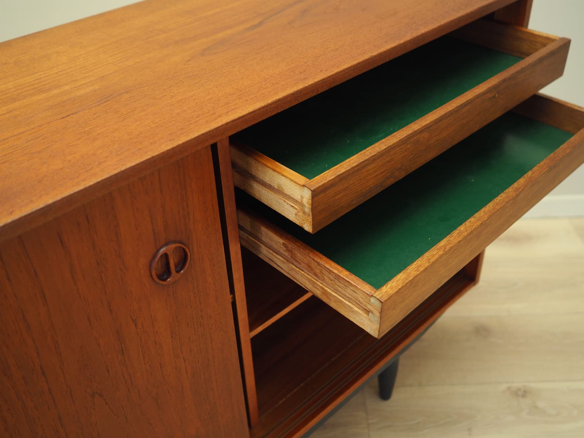 Sideboard, orange teak, Denmark, 1970s - 57803