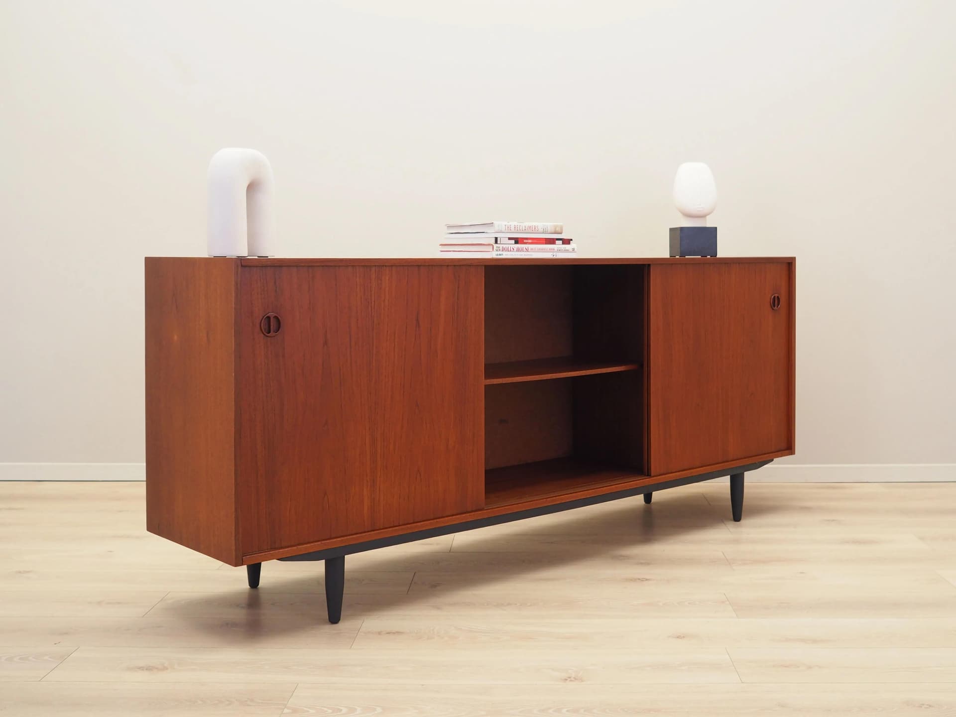 Sideboard, orange teak, Denmark, 1970s - 36399