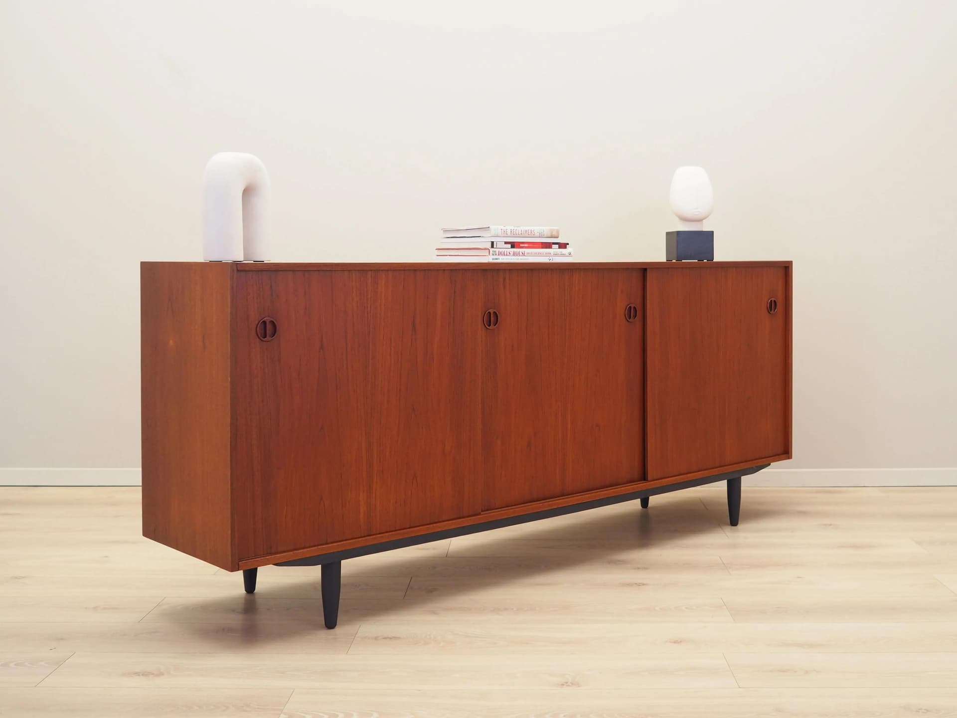 Sideboard, orange teak, Denmark, 1970s - 36398