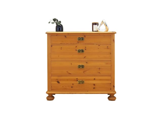 Scandinavian chest of drawers, yellow pine, Denmark, 2000s. - DIMENSION