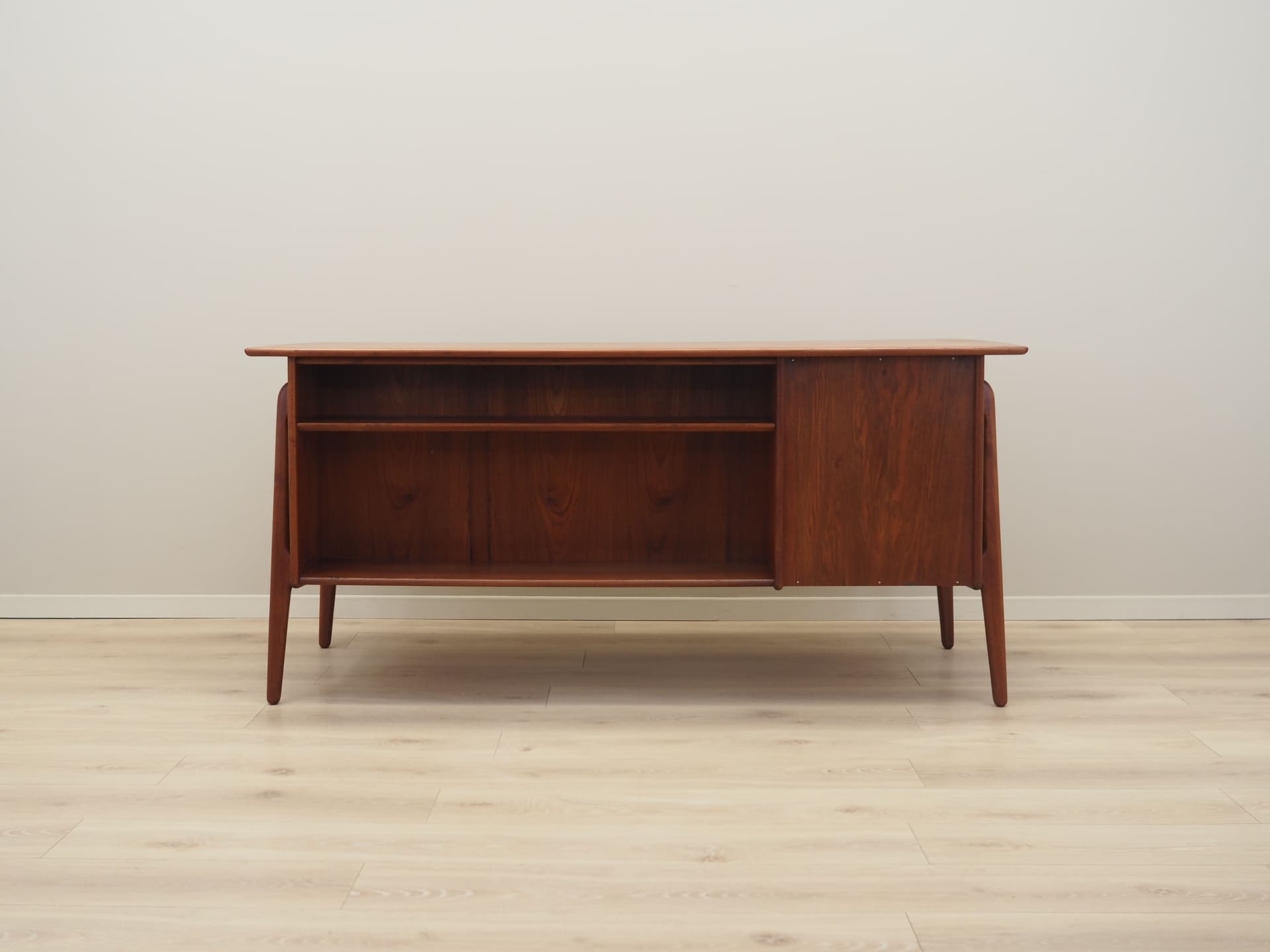 Desk, brown teak, by S. A. Madsen, Denmark, 1960s. - 57791