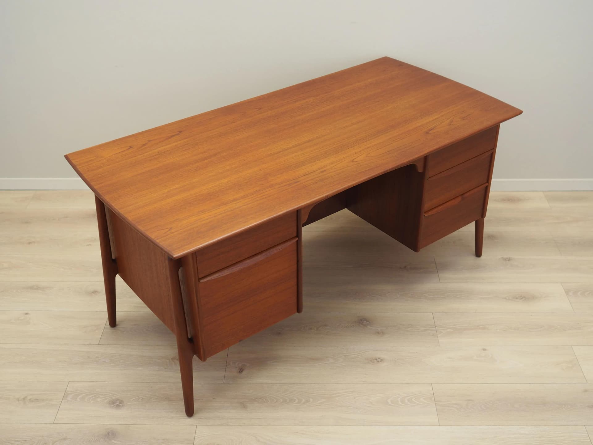 Desk, brown teak, by S. A. Madsen, Denmark, 1960s. - 36632