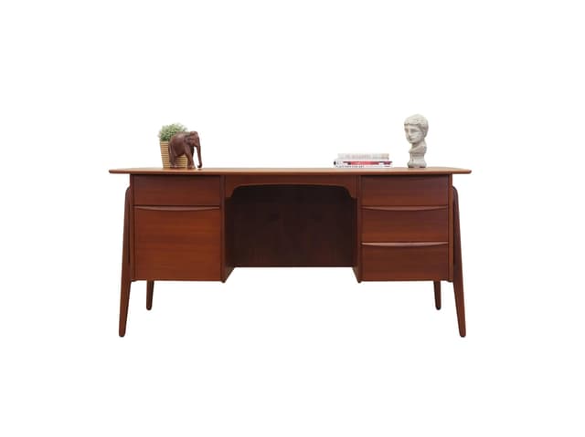 Desk, brown teak, by S. A. Madsen, Denmark, 1960s. - DIMENSION
