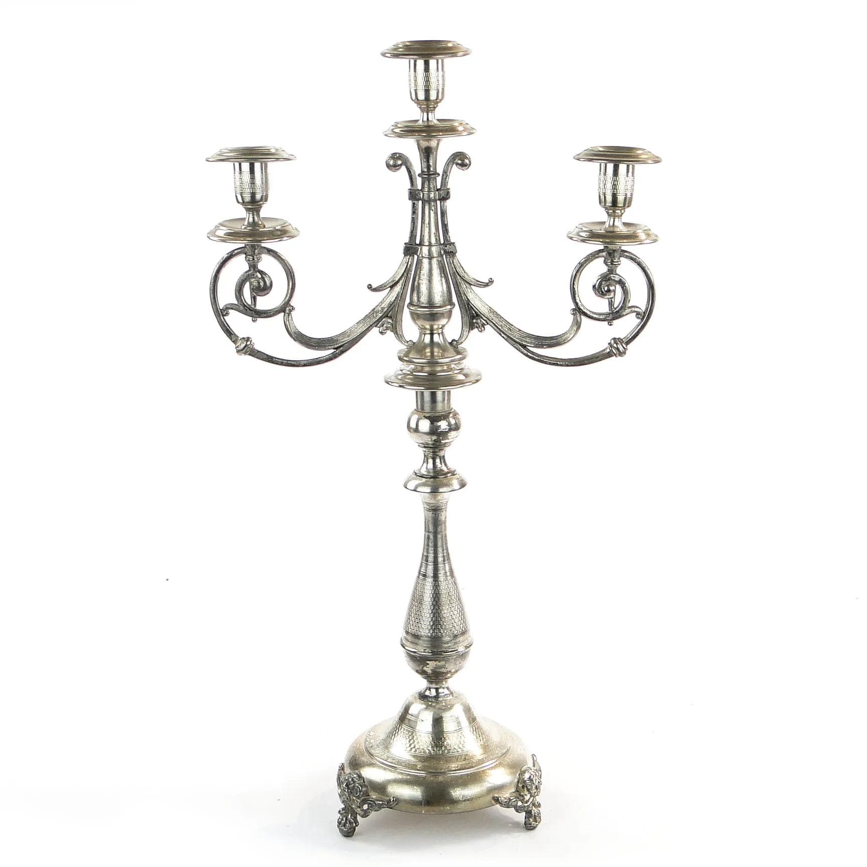 Kandelabr klasycystyczny, srebrny metal, WMF, Niemcy, XIX w. - 36481