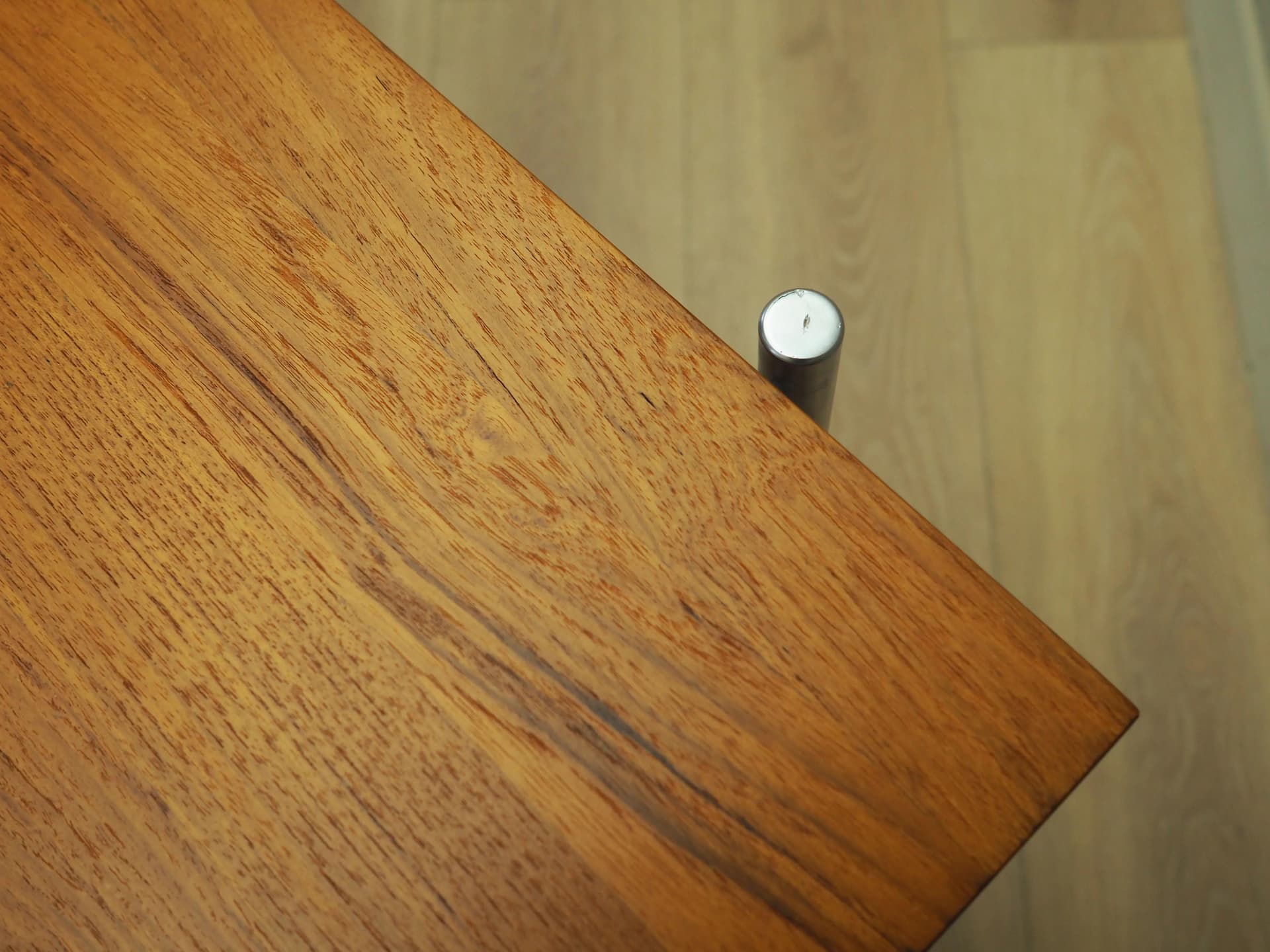 Coffee table, brown teak, metal, Fritz Hansen, Denmark, 1970s. - 36616