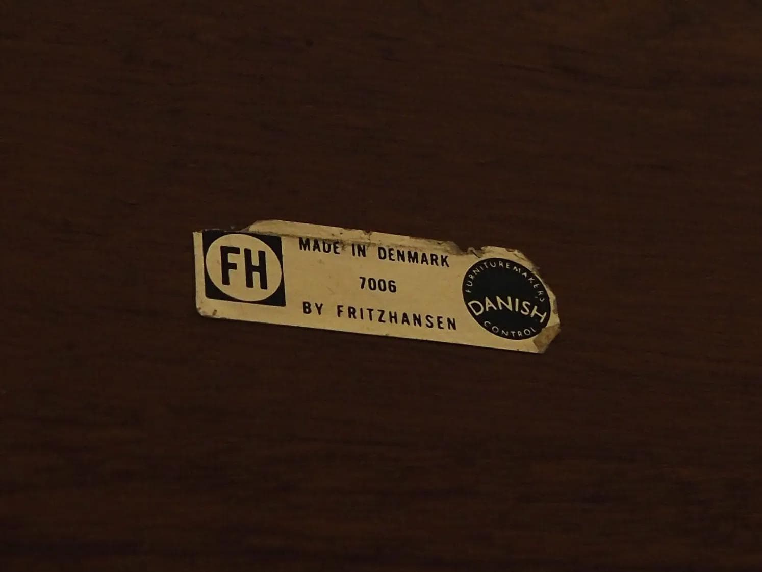 Coffee table, brown teak, metal, Fritz Hansen, Denmark, 1970s. - 36608