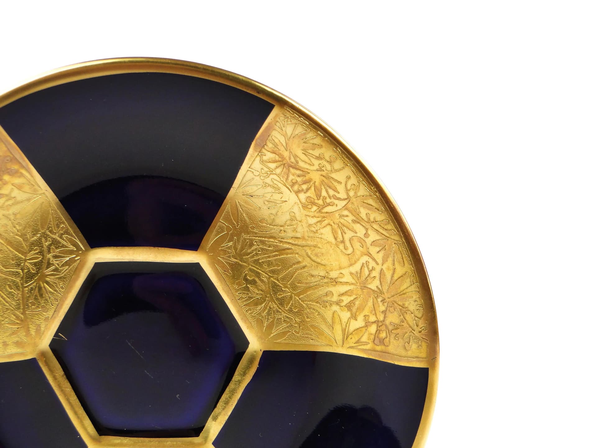 Filiżanka do mokki Art deco, porcelana granatowa złocona, Schlaggenwald, Czechosłowacja, lata 20. - 36471