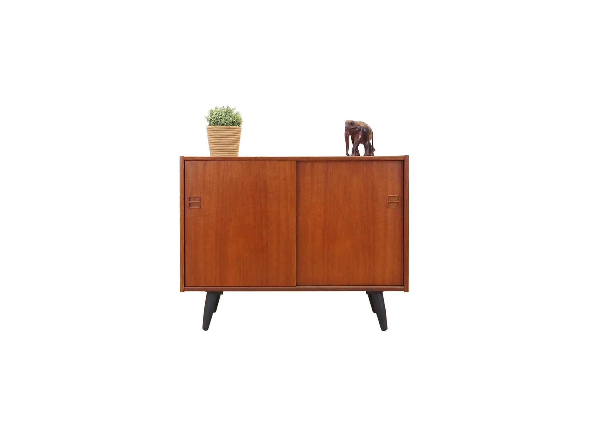 Szafka, mid-century modern, teak pomarańczowy, Dania, lata 70.