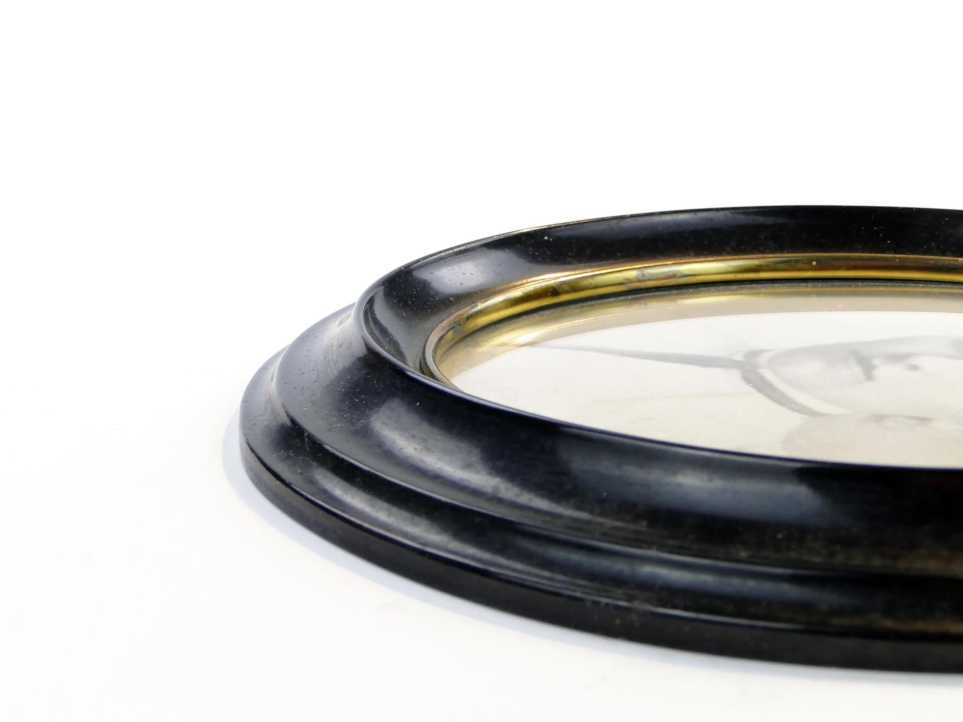 Photo frame, black ebonite, brass, Sweden, 1930s - 36466