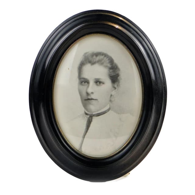 Photo frame, black ebonite, brass, Sweden, 1930s - DIMENSION