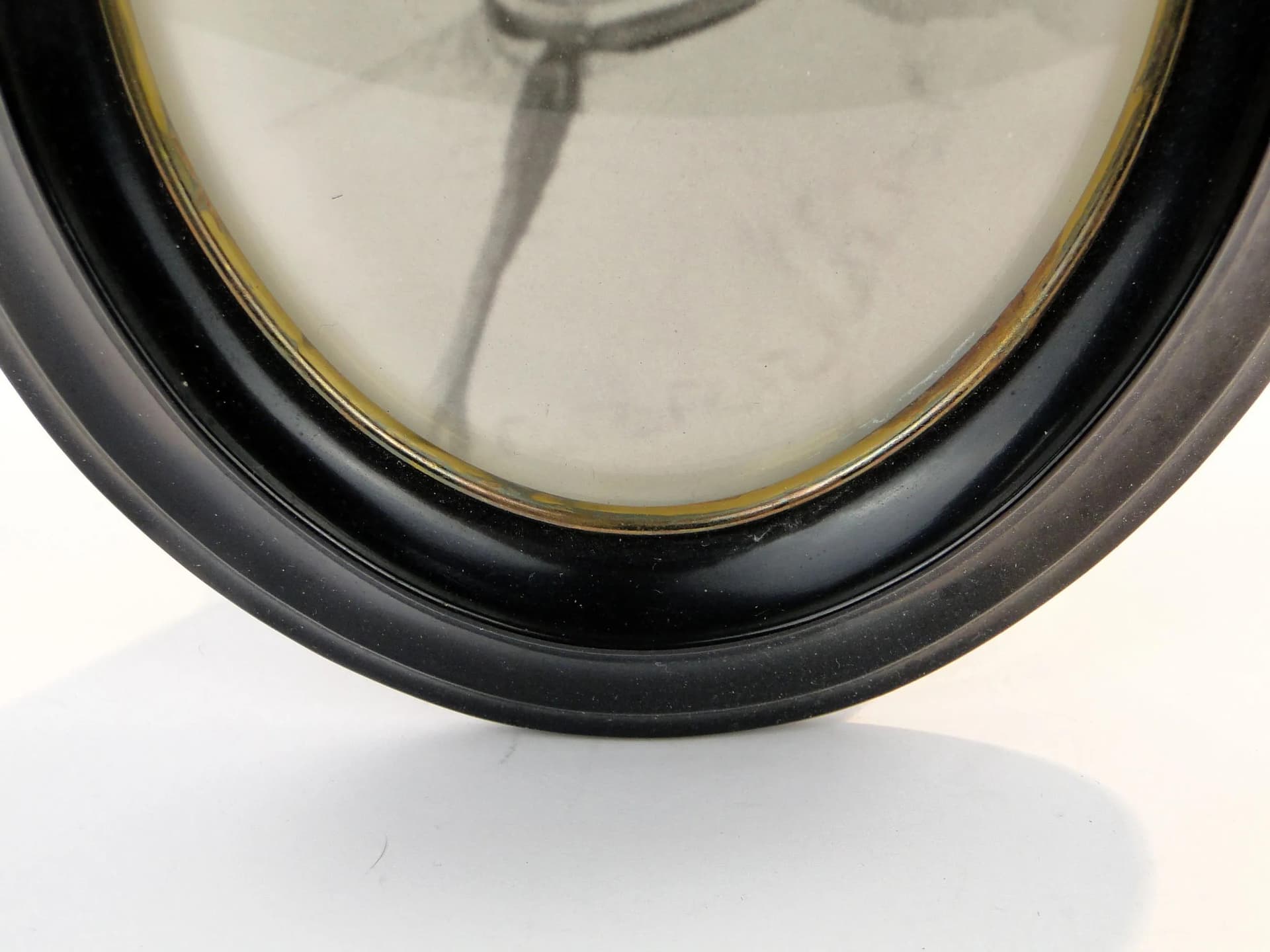 Photo frame, black ebonite, brass, Sweden, 1930s - 36462