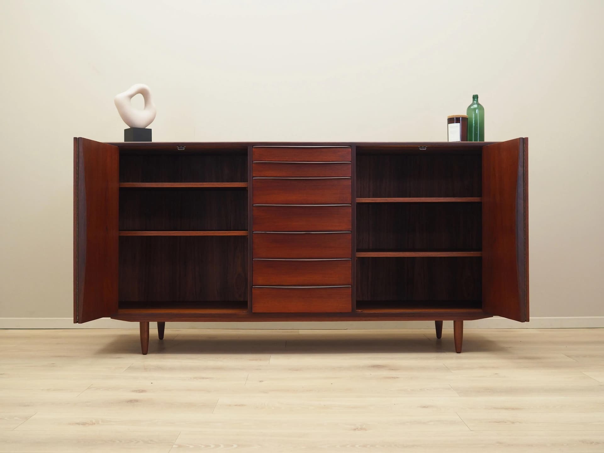 Sideboard, orange teak, Denmark, 1970s - 36578