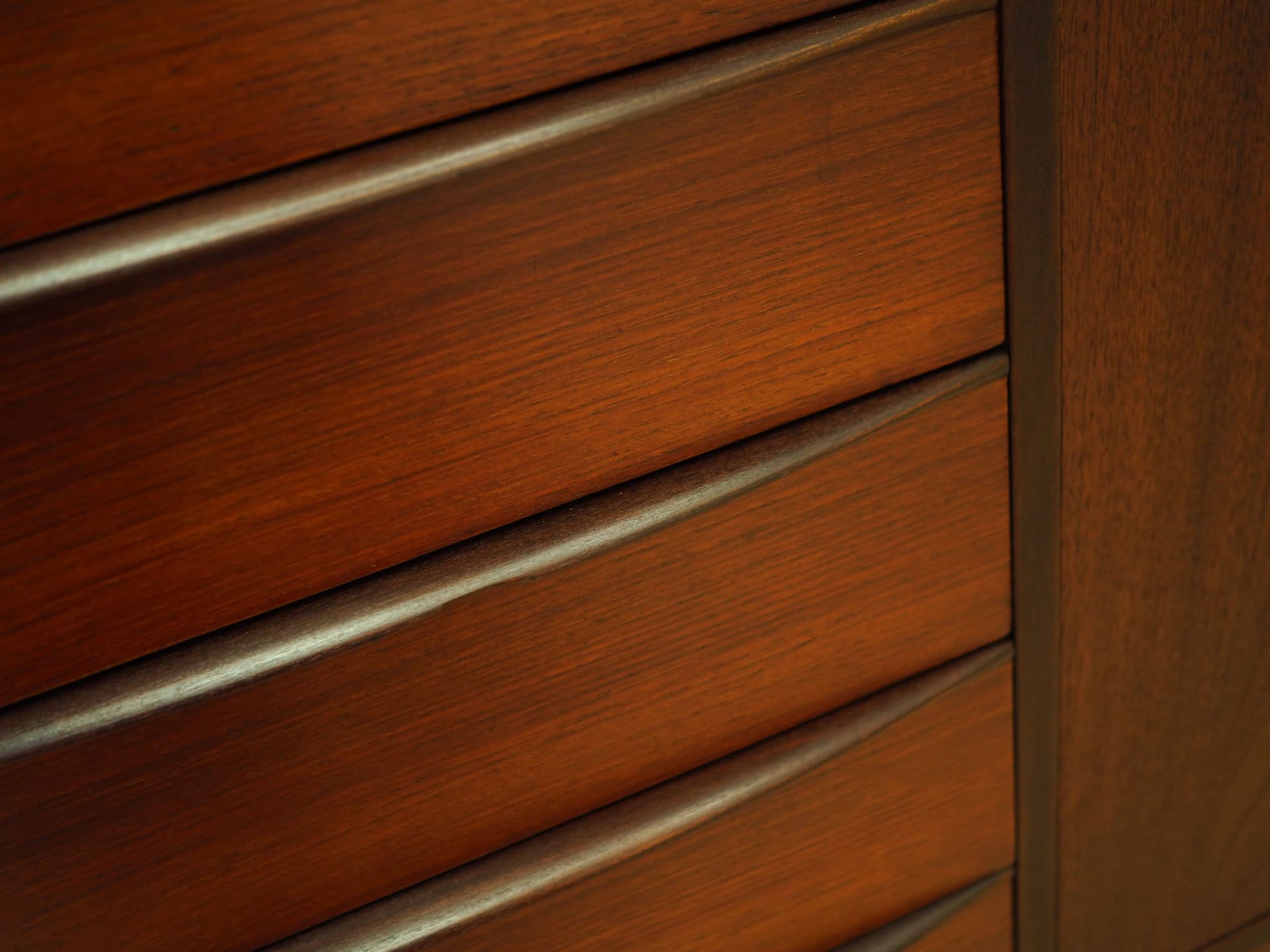 Sideboard, orange teak, Denmark, 1970s - 57738