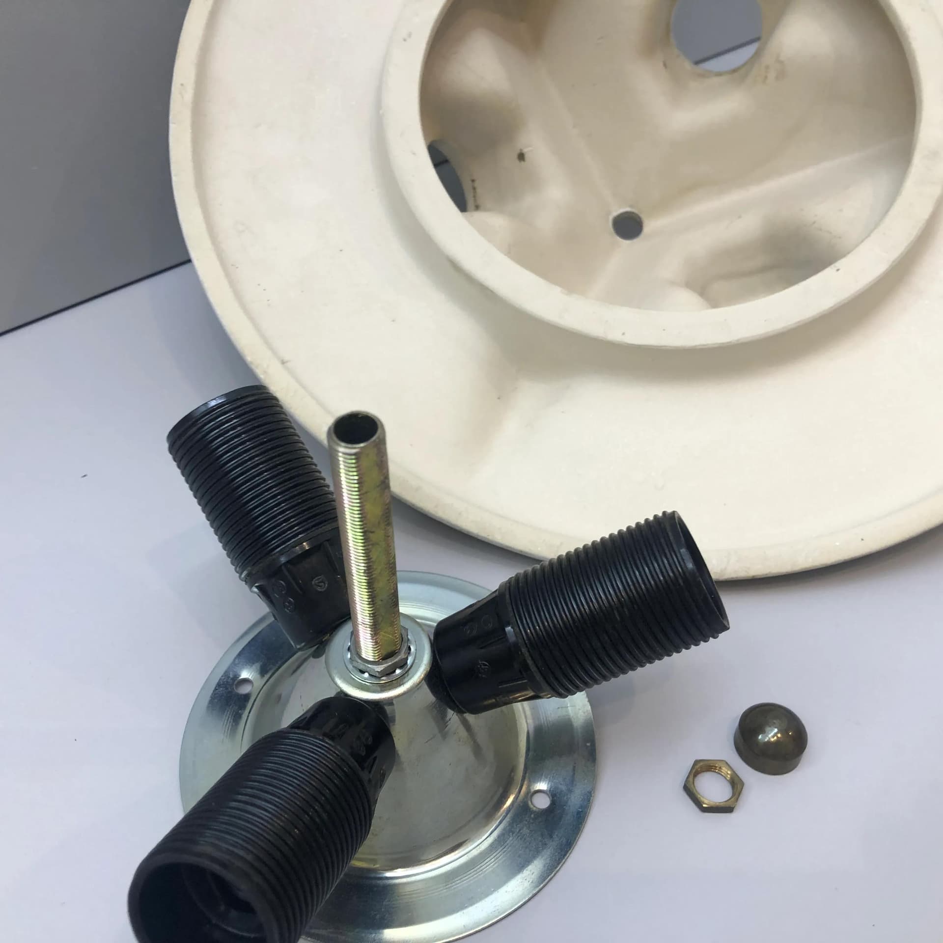 Kinkiet PAN, ceramika ivory white, Niemcy, lata 70. - 36665