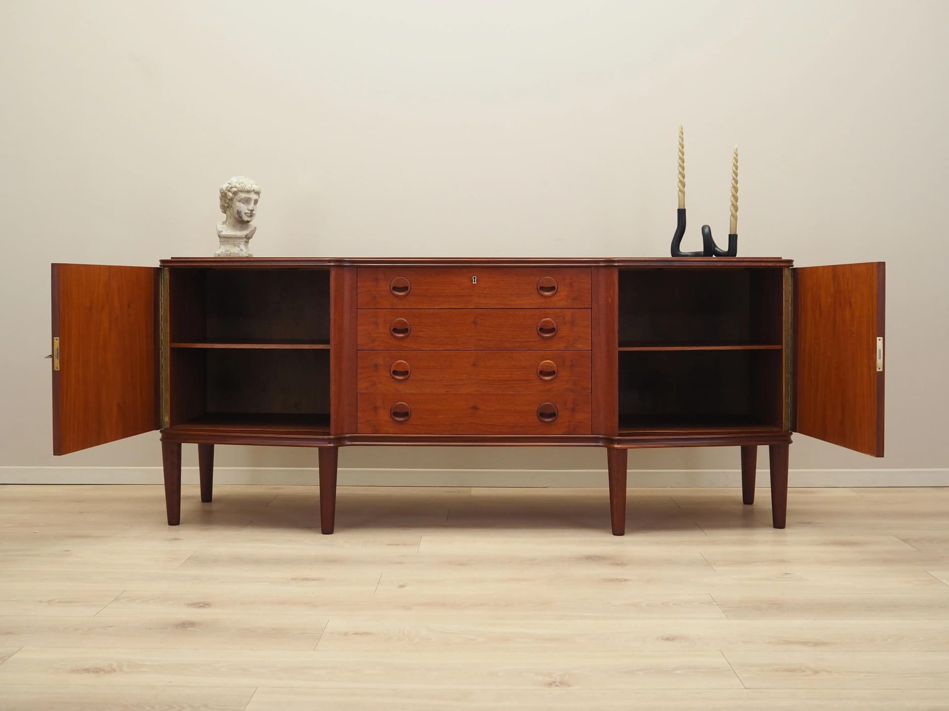 Sideboard, teak orange, Denmark, 1960s - 36561