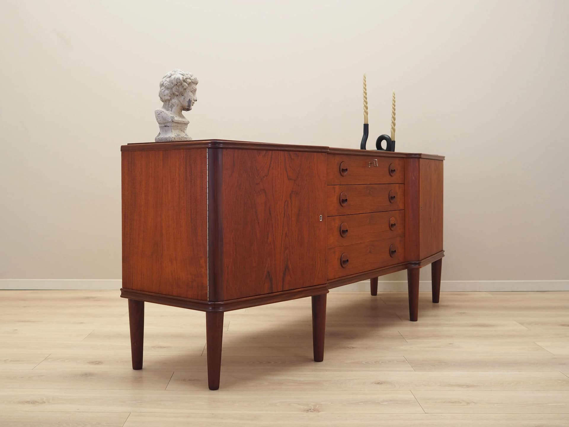 Sideboard, teak orange, Denmark, 1960s - 36564