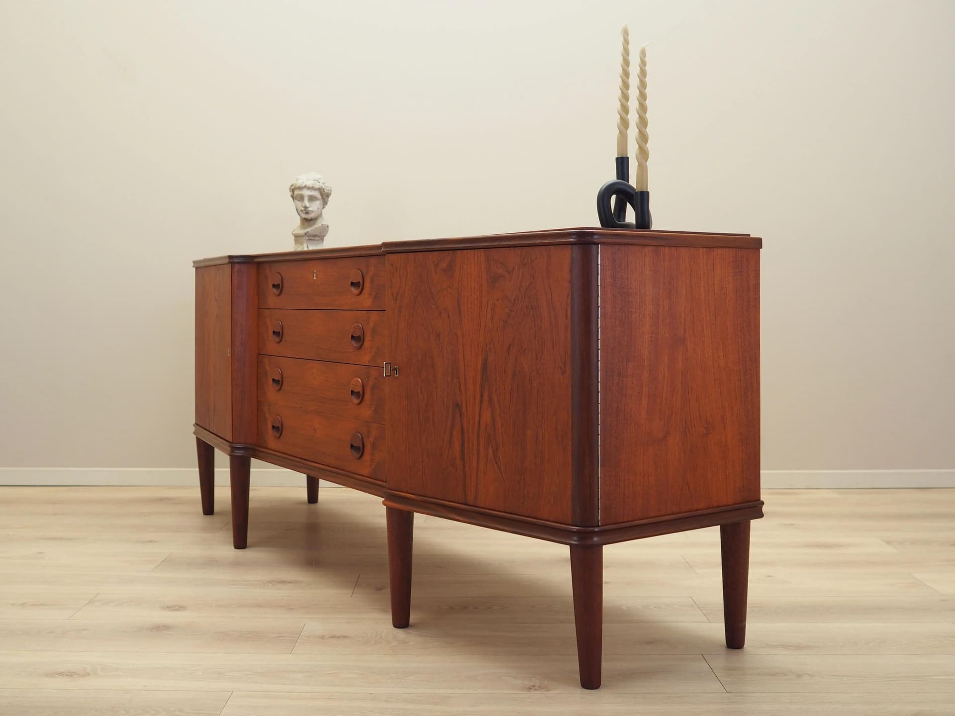 Sideboard, teak orange, Denmark, 1960s - 36562