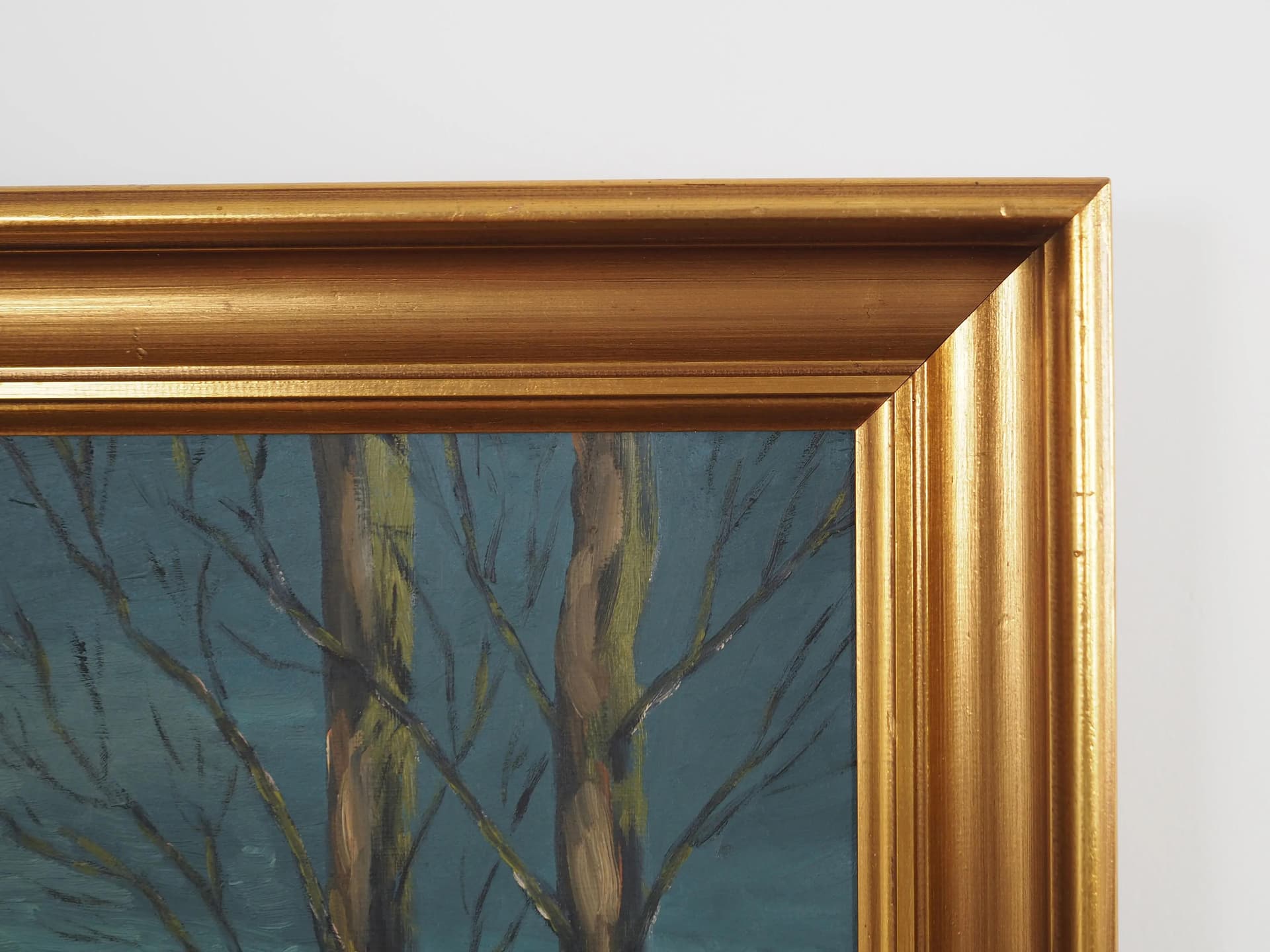 Obraz Para jeleni, skandynawski design, multikolor, olej na płótnie, lata 60. - 36545