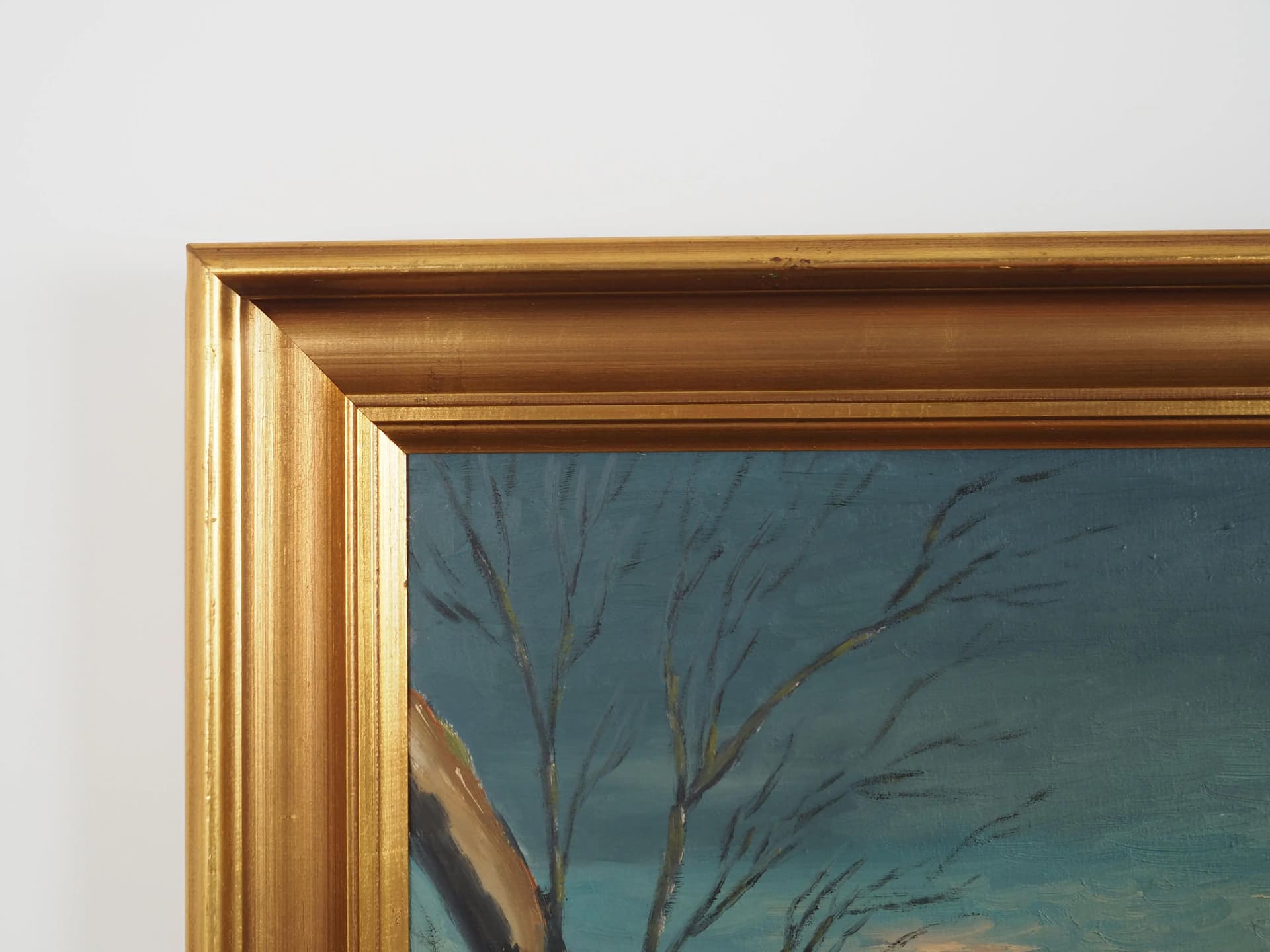 Obraz Para jeleni, skandynawski design, multikolor, olej na płótnie, lata 60. - 36544