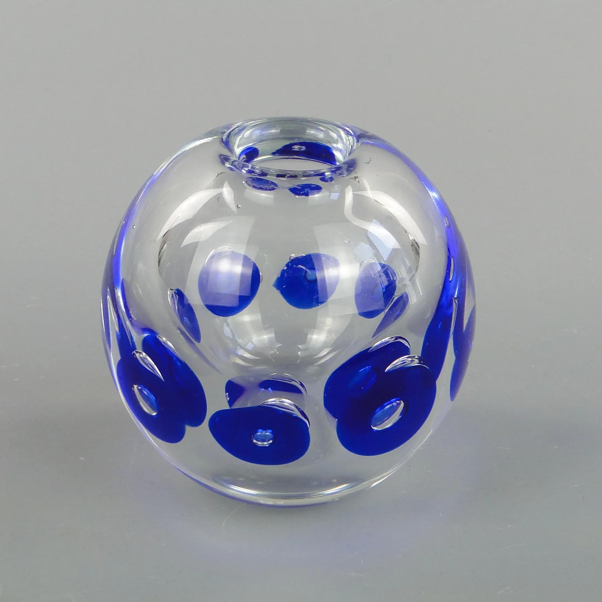 Vase, transparent glass, by P. Stejskal, Skrdlovice, Czechoslovakia, 1970s. - 36702