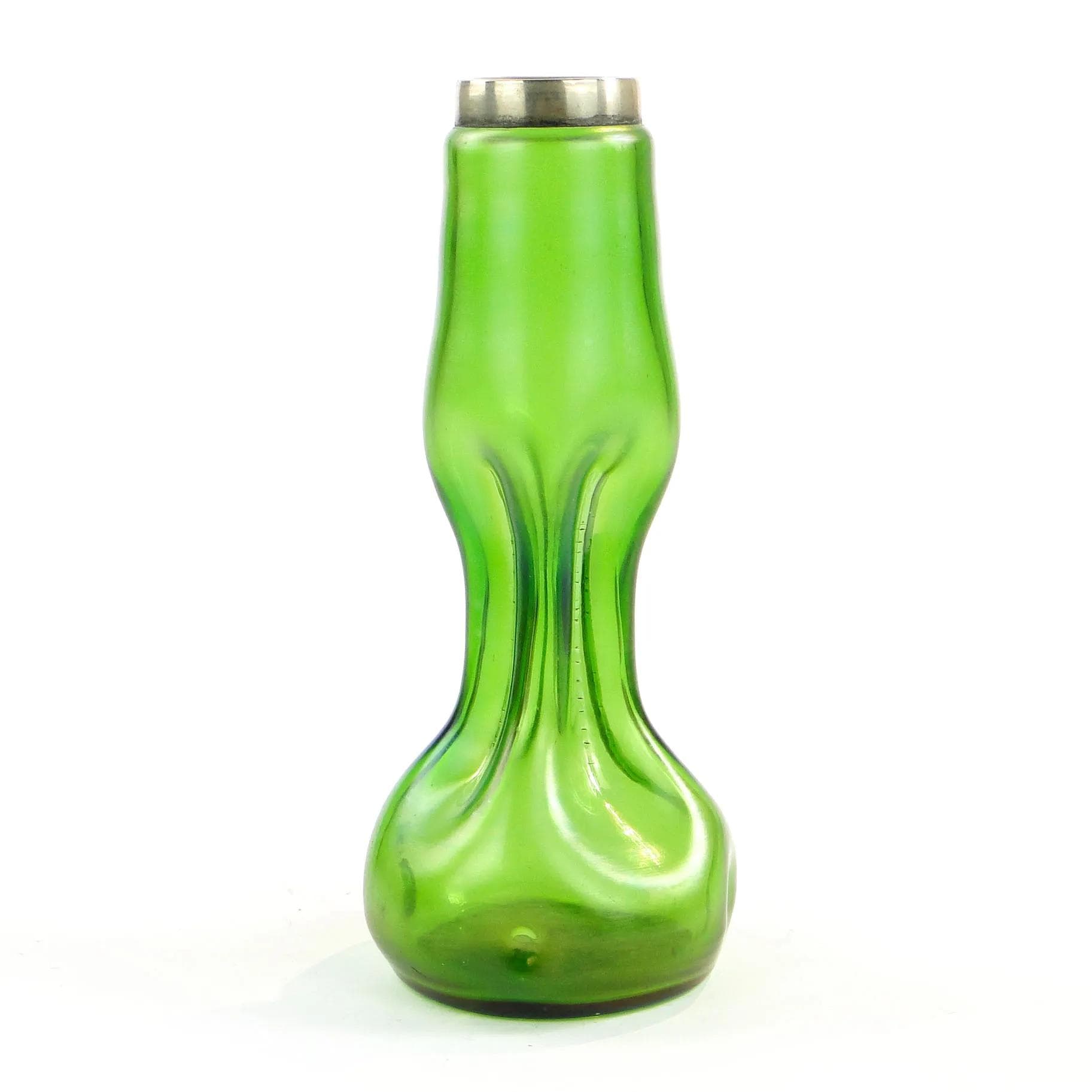 Art Nouveau vase, green, iridescent opalescent glass, Czech Republic, 19th c. - 36692