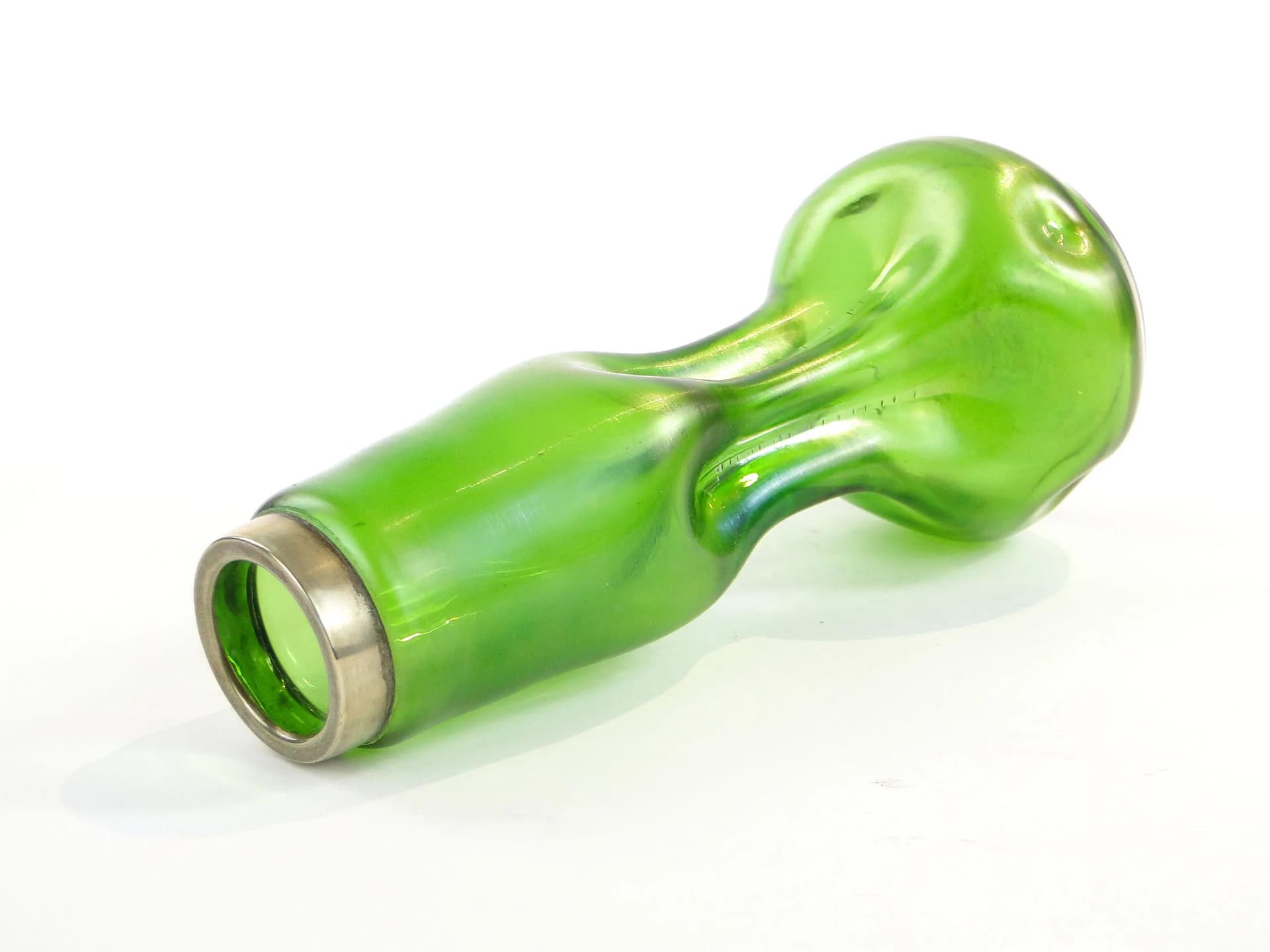 Art Nouveau vase, green, iridescent opalescent glass, Czech Republic, 19th c. - 36696