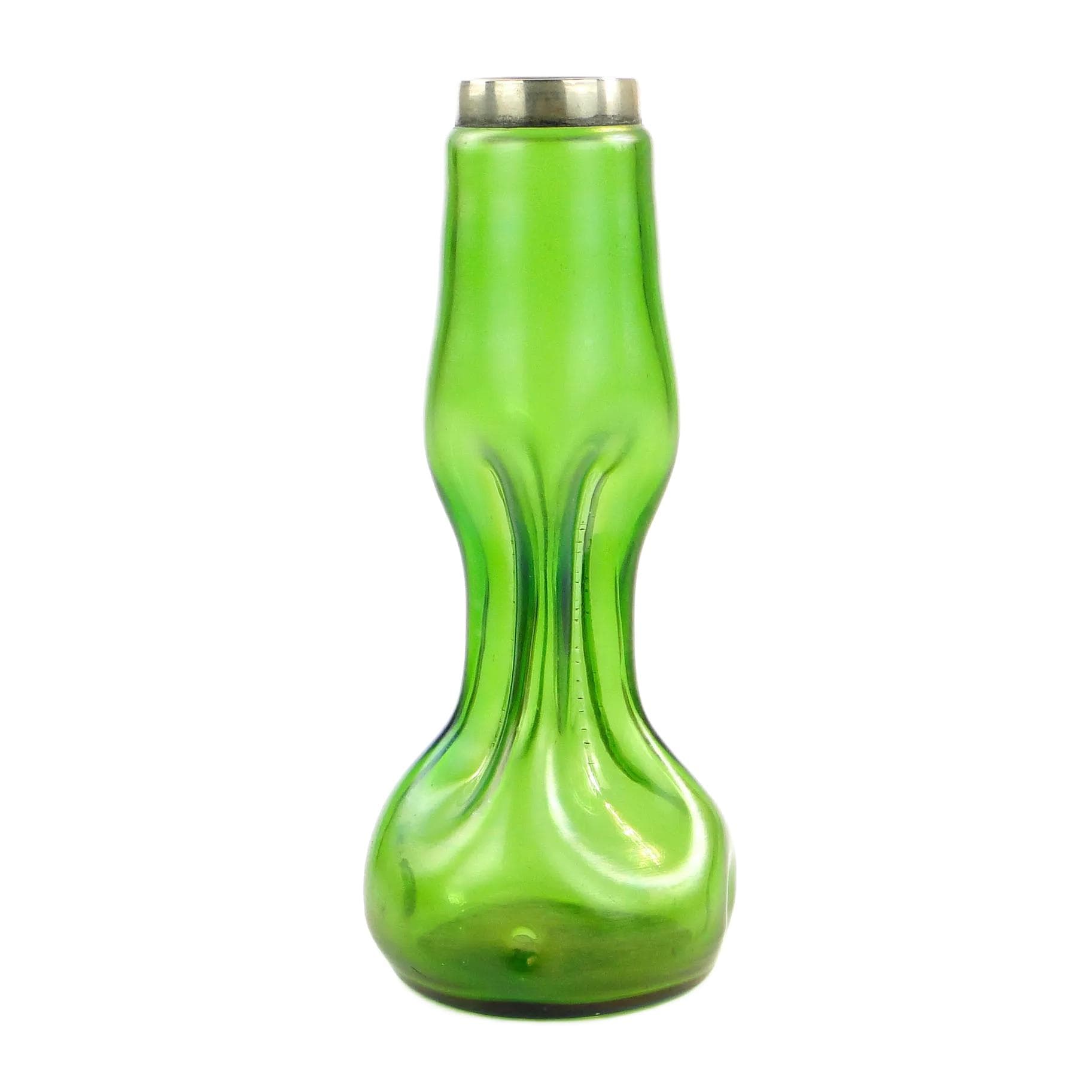 Art Nouveau vase, green, iridescent opalescent glass, Czech Republic, 19th c.