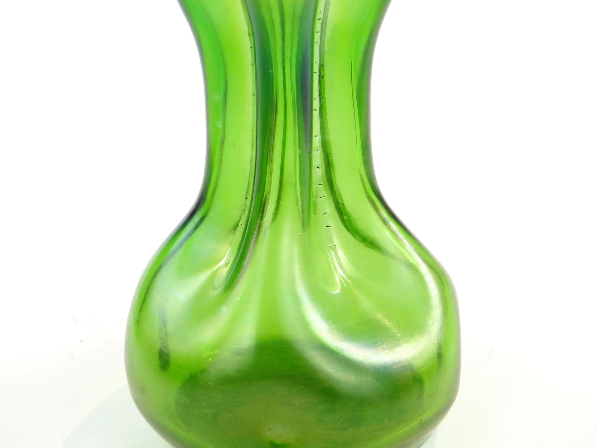 Art Nouveau vase, green, iridescent opalescent glass, Czech Republic, 19th c. - 36694
