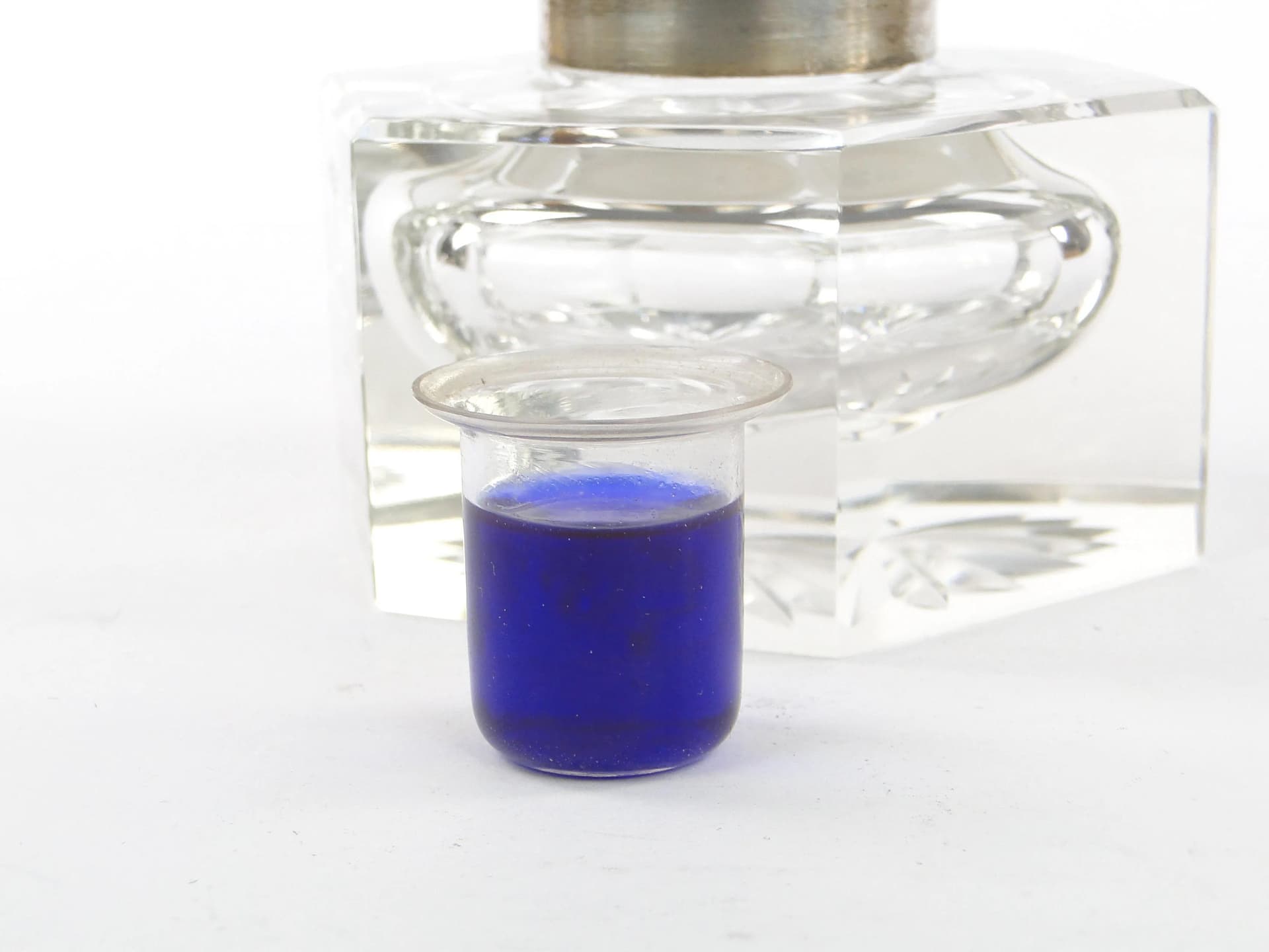 Crystal inkwell, silver, Germany, 19th c. - 36689