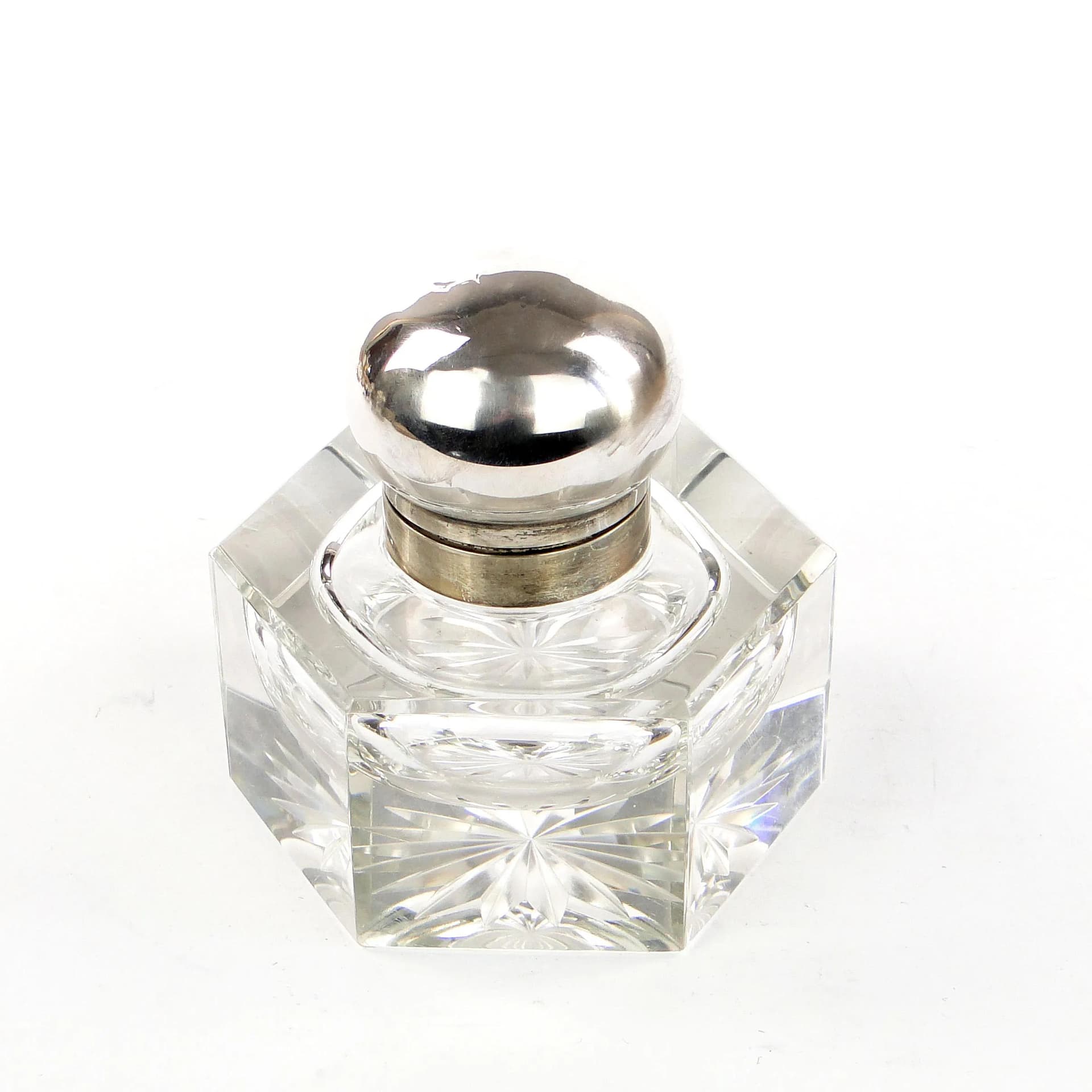 Crystal inkwell, silver, Germany, 19th c. - 36683